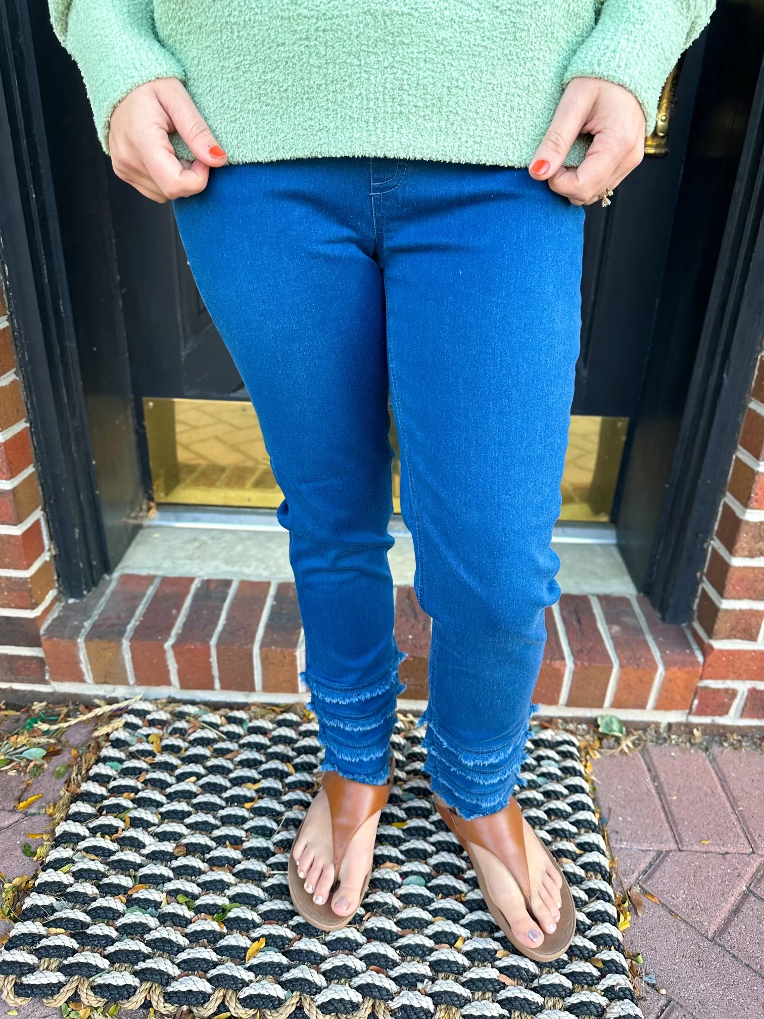 Lulu B Denim Fringe Pant Dark Wash - Image 28