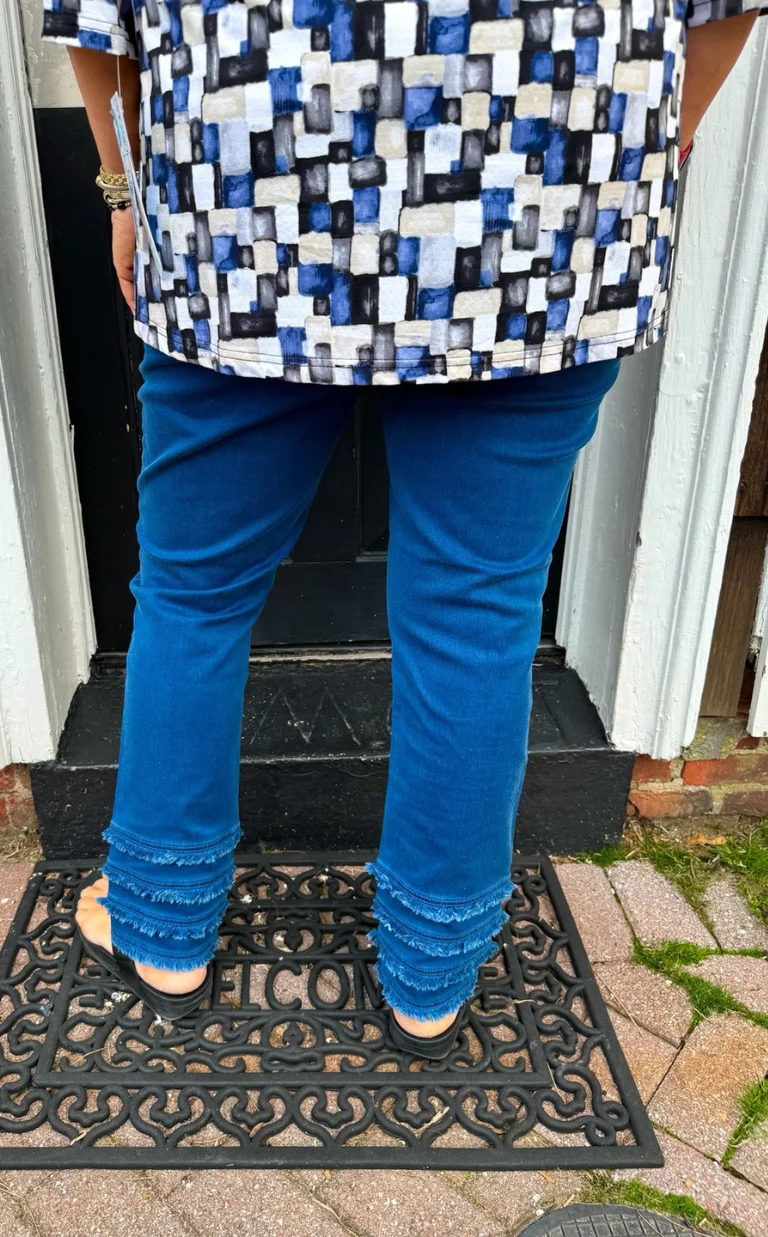 Lulu B Denim Fringe Pant Dark Wash - Image 37