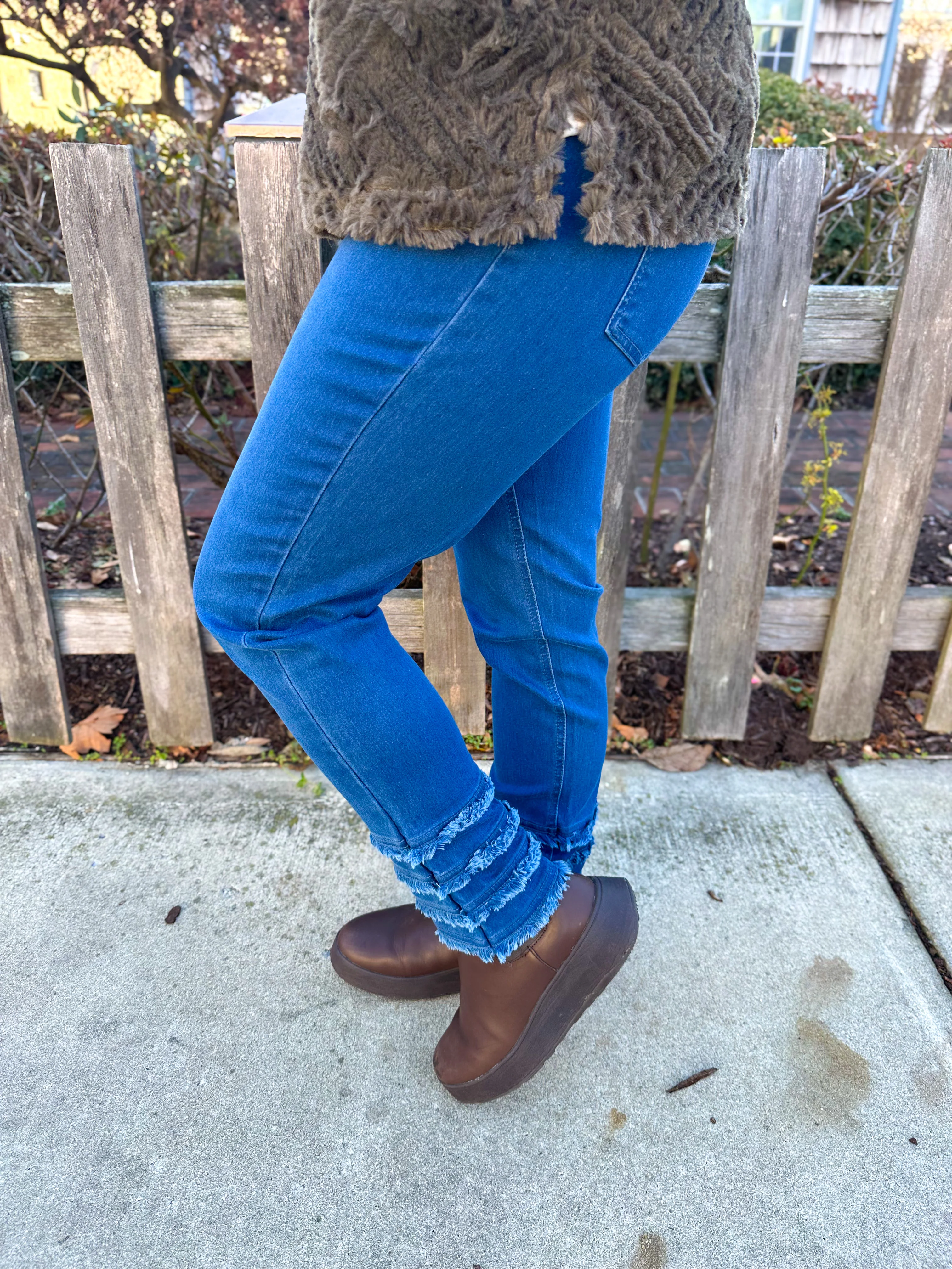 Lulu B Denim Fringe Pant Dark Wash - Image 38