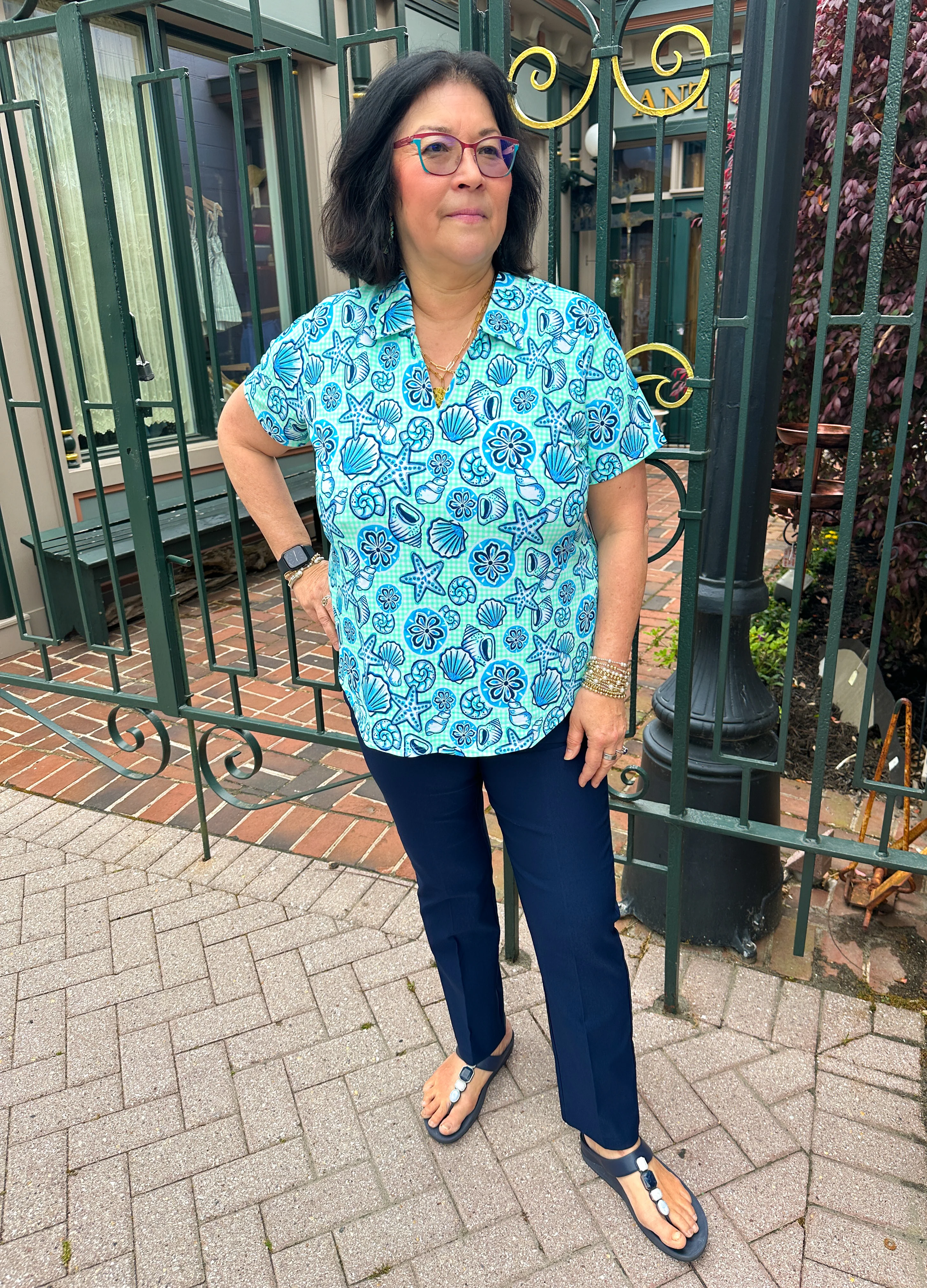 Bangladine by Lulu B Navy Pull-On Ankle Pant - Image 7