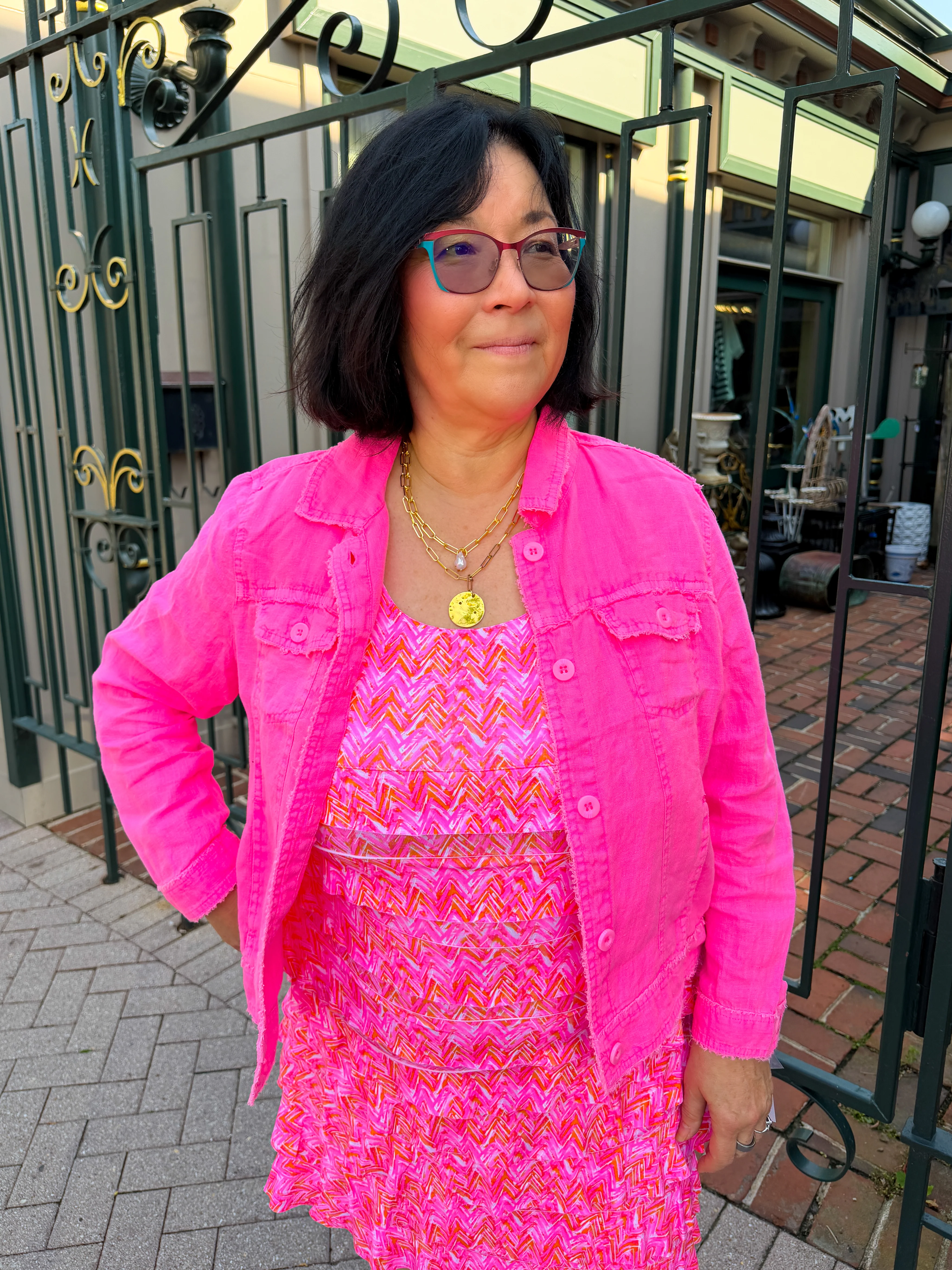 Lulu B Hot Pink Linen Jacket - Image 5
