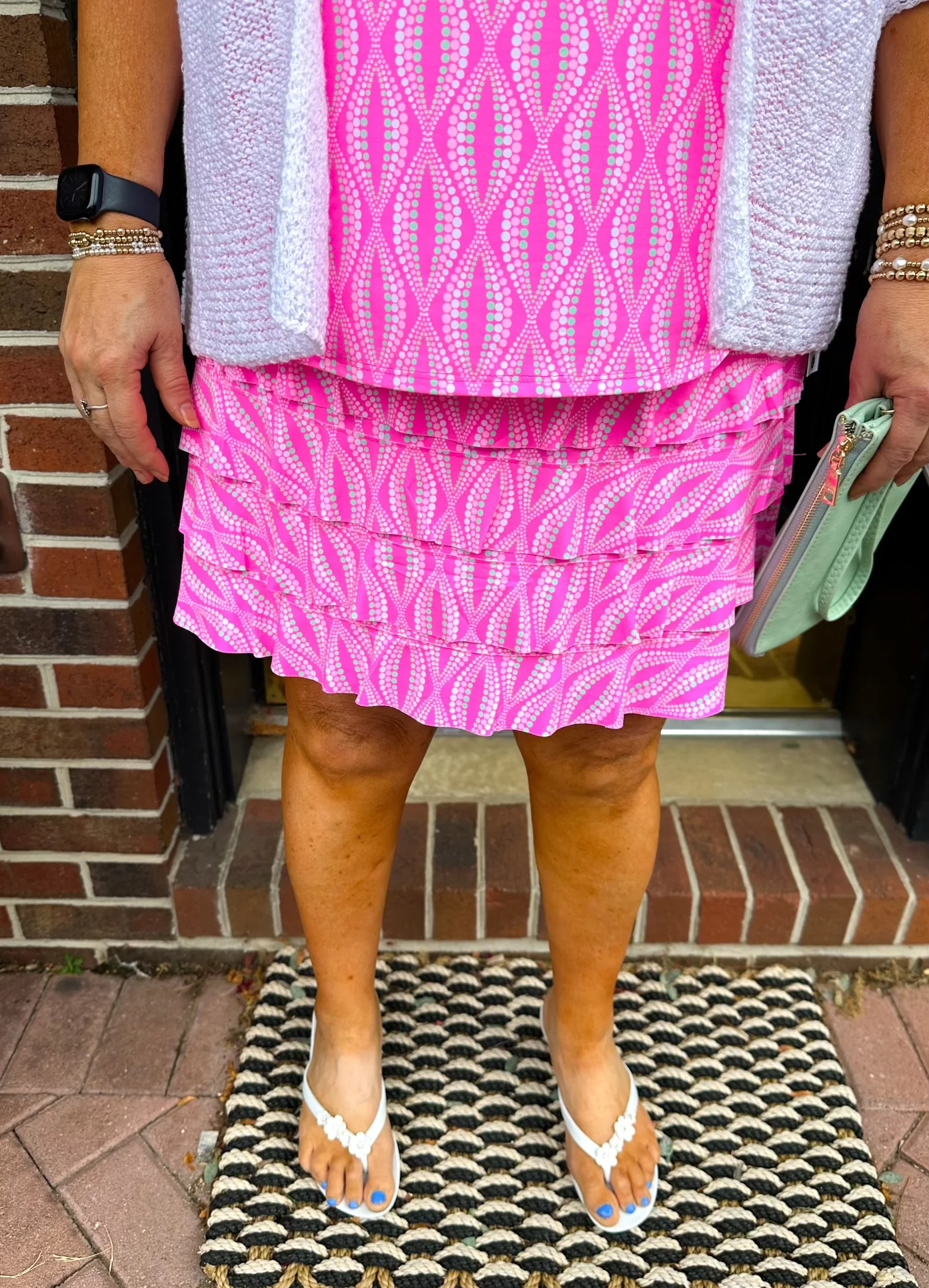 Lulu B Light Pink Dots Cha Cha Skort
