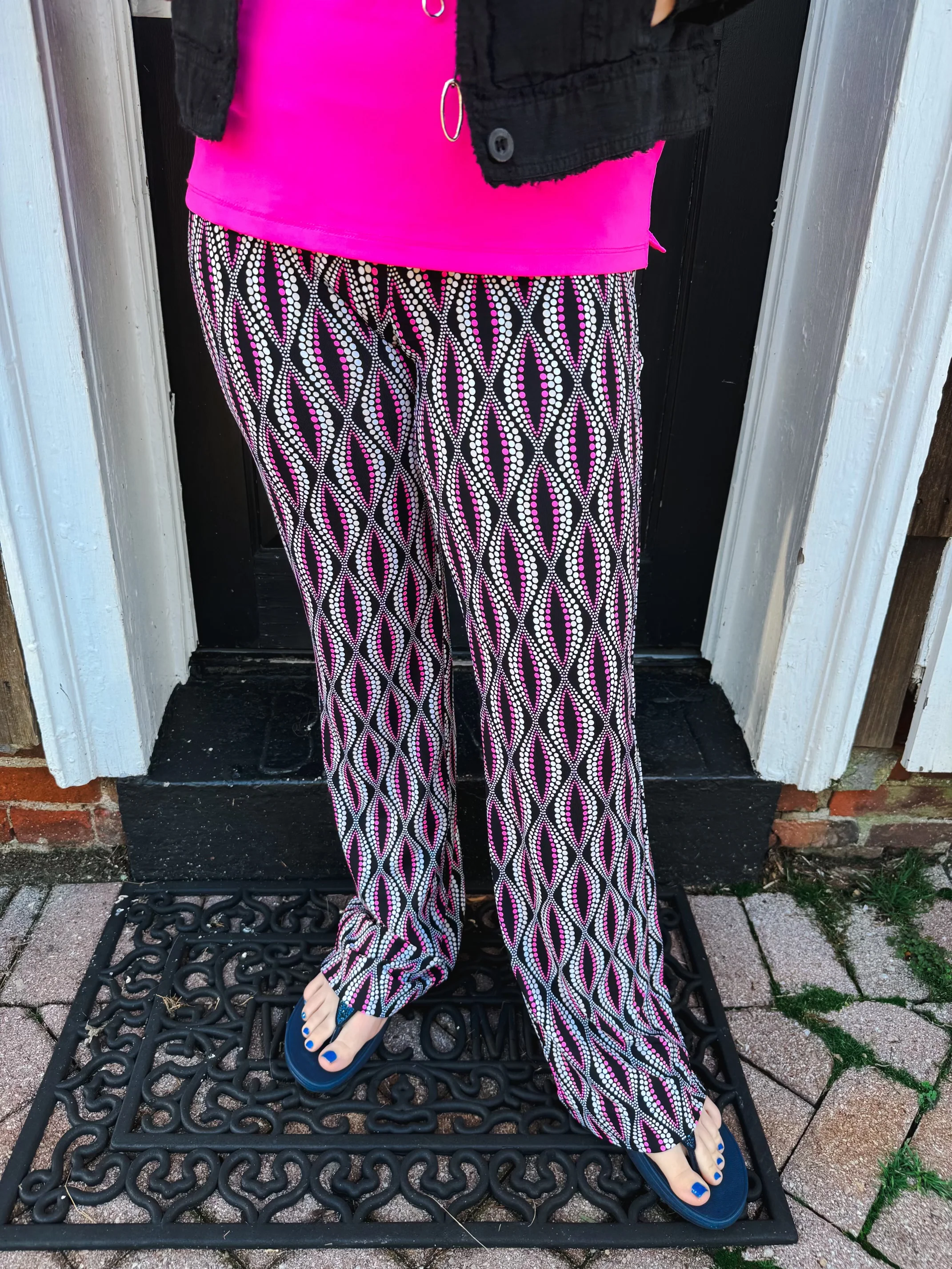 Lulu B Neutral Dot Palazzo Pants - Image 3