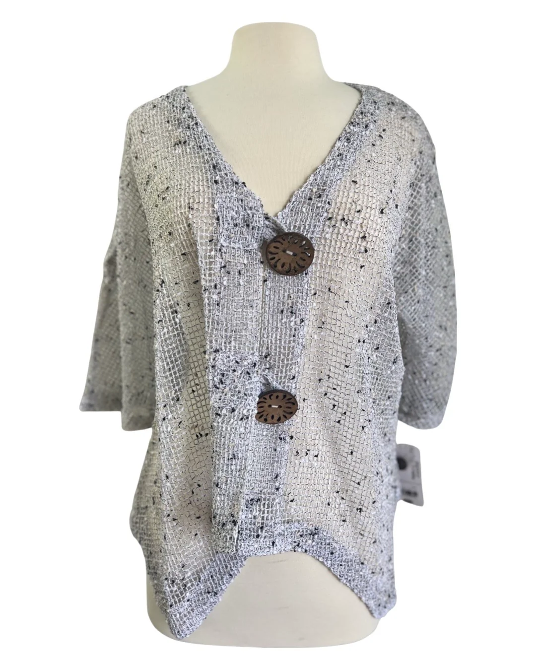 Lulu B Open Weave White Cardigan - Image 6