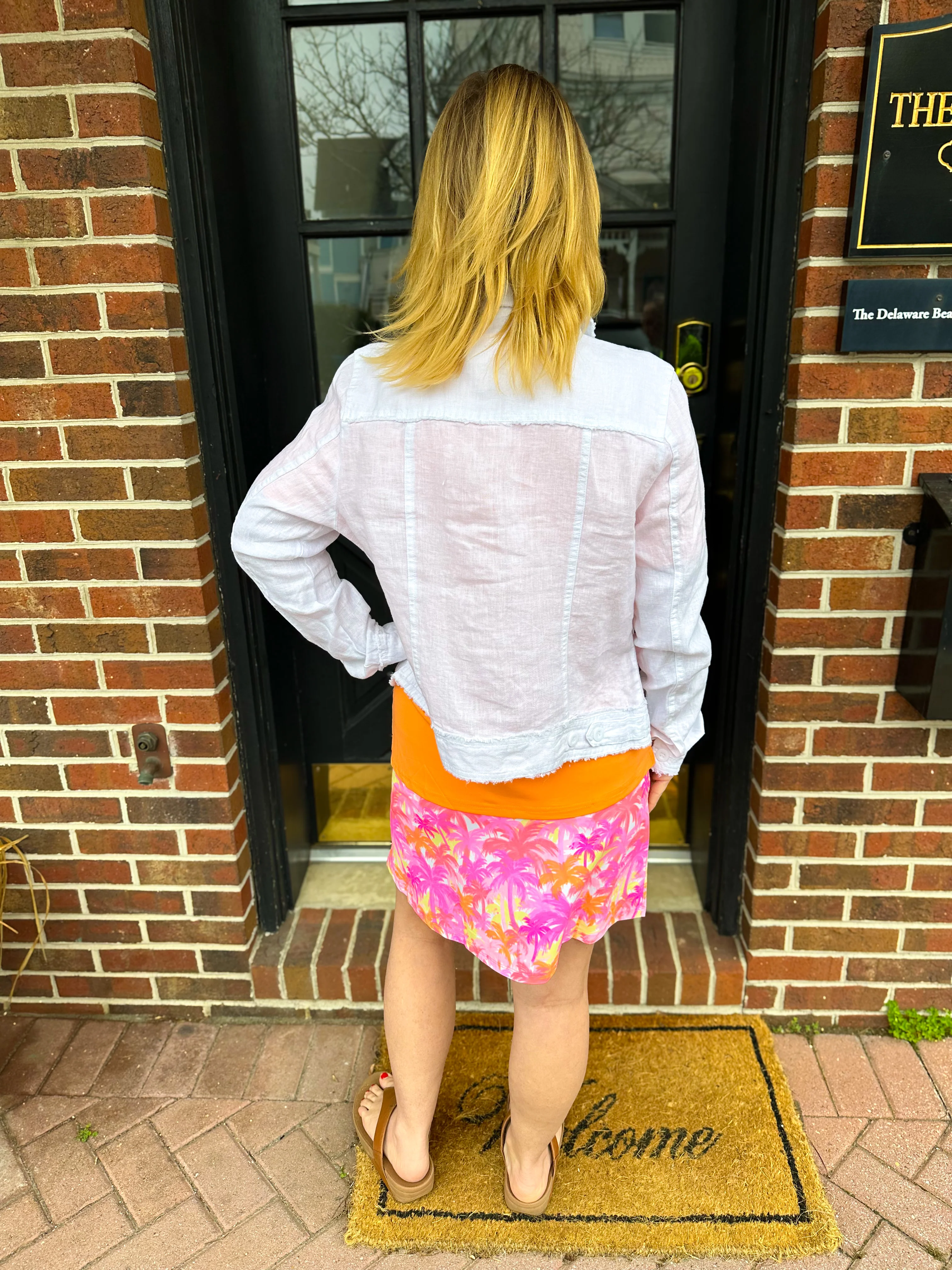 Lulu B Pink Palm Tree UPF 50+ Zip Skort - Image 3