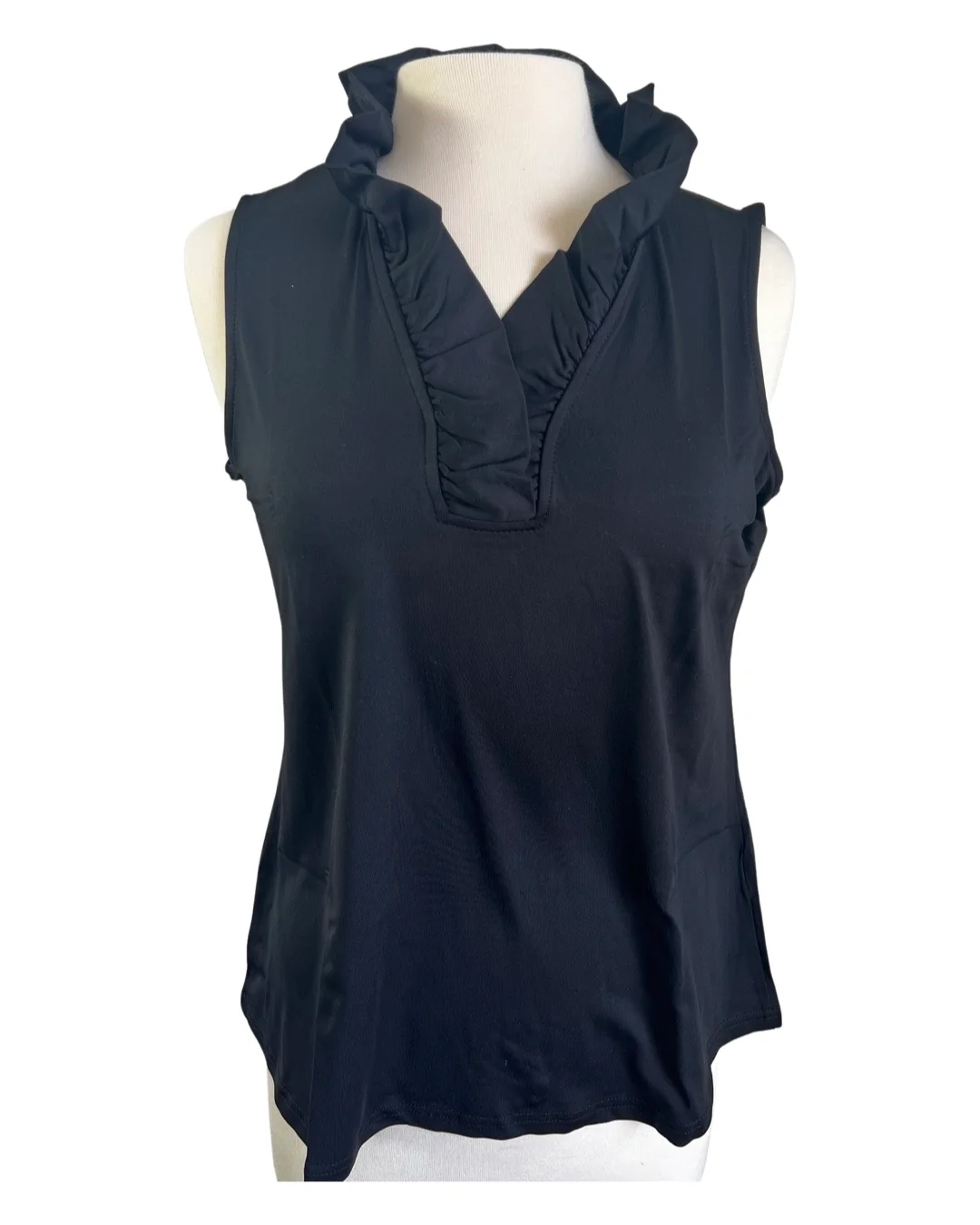 Lulu B Black UPF 50+ Ruffle V-Neck Tank - Image 5