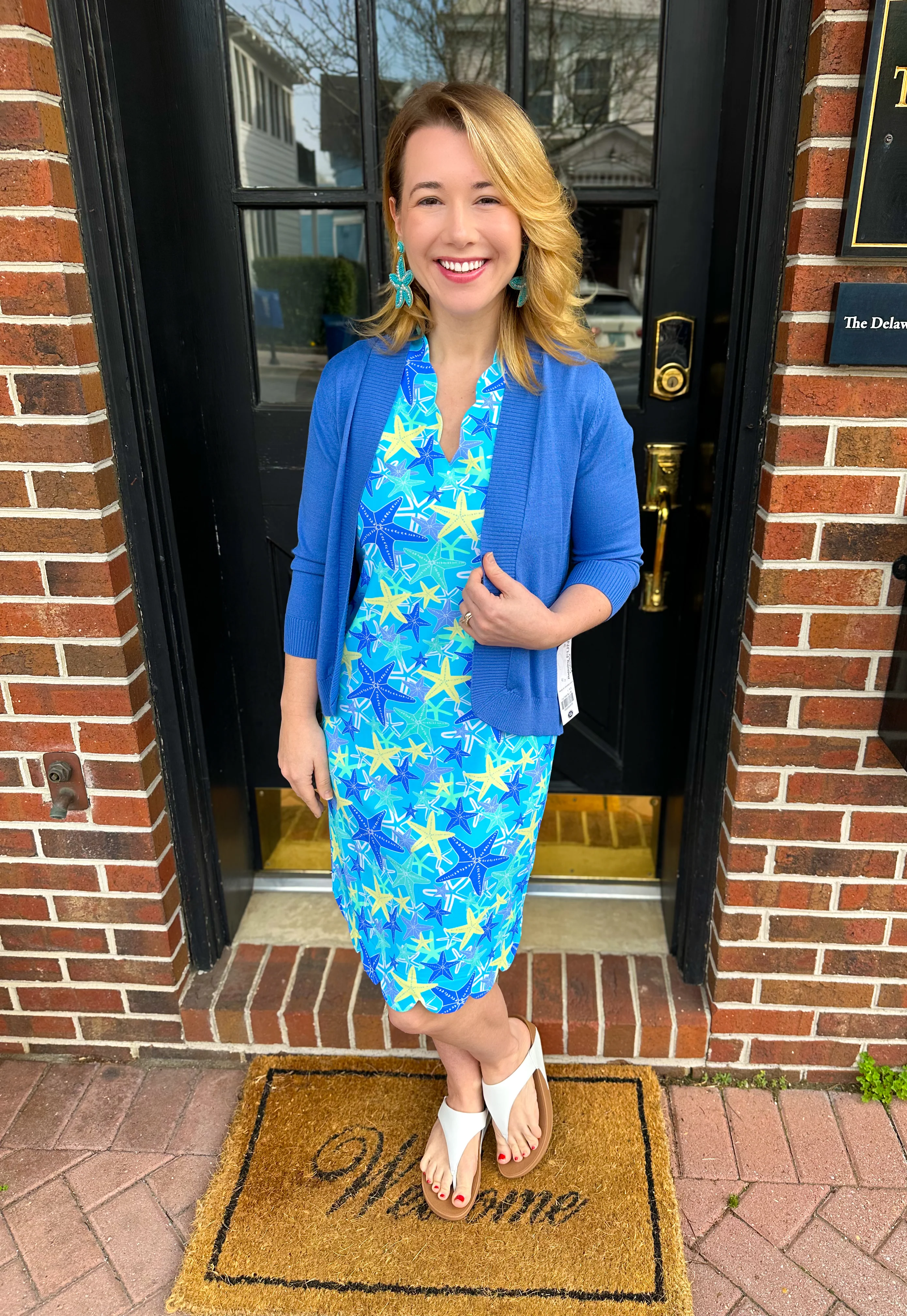 Lulu B Sea Star Scallop V-Neck Hem Dress - Image 3