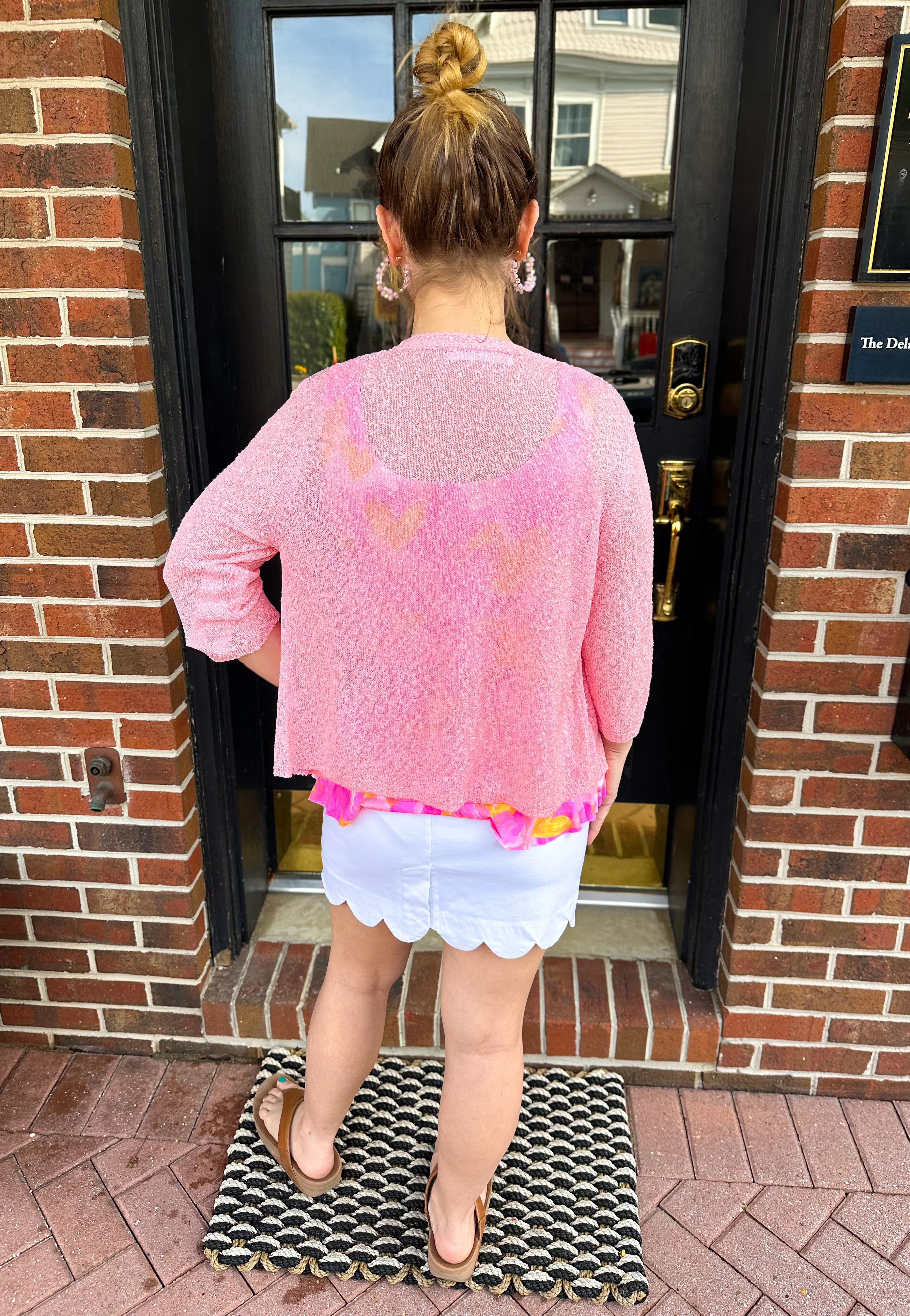 Lulu B Seaglass Pink Lightweight Cardigan - Image 5