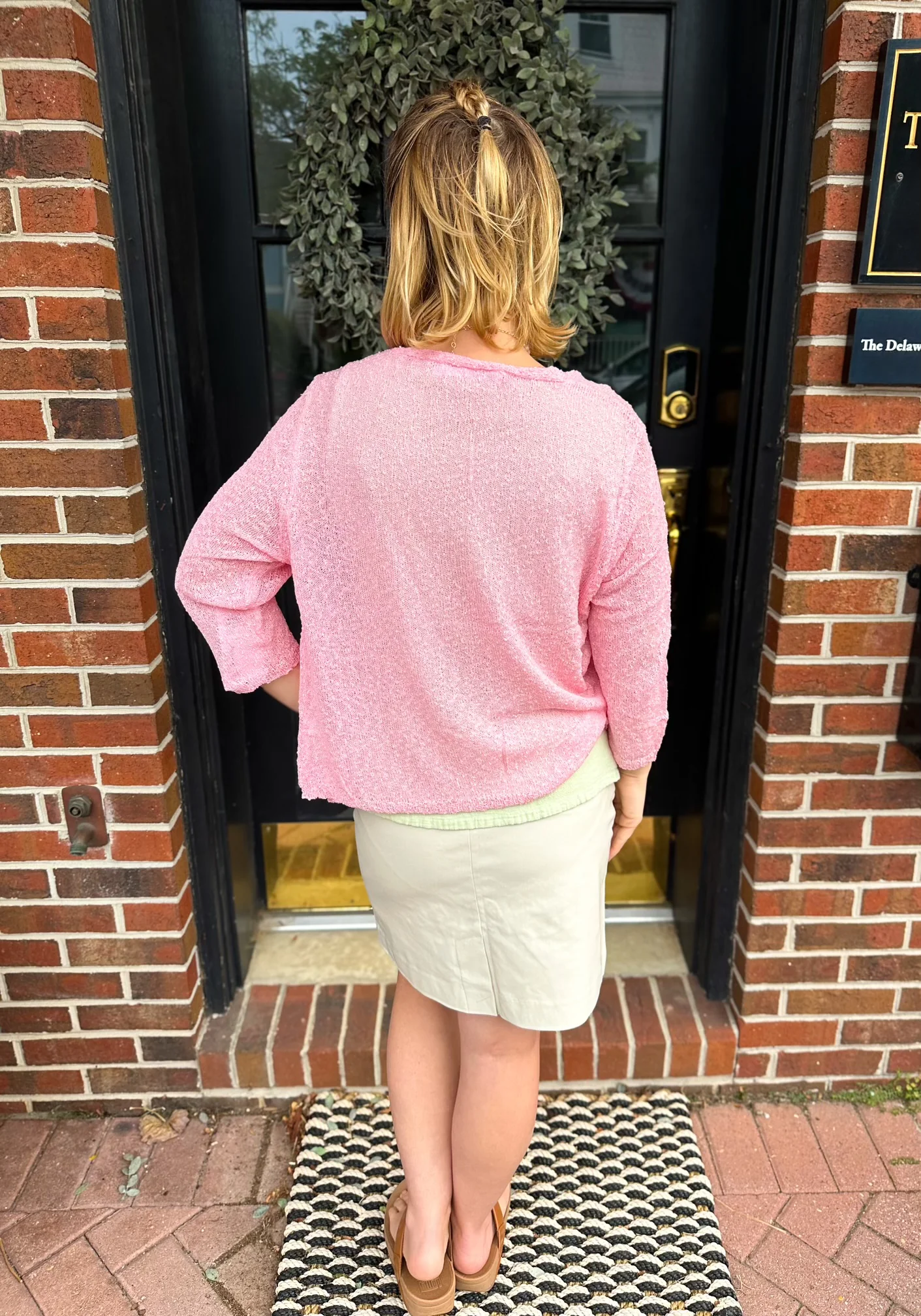 Lulu B Seaglass Pink Lightweight Cardigan - Image 8
