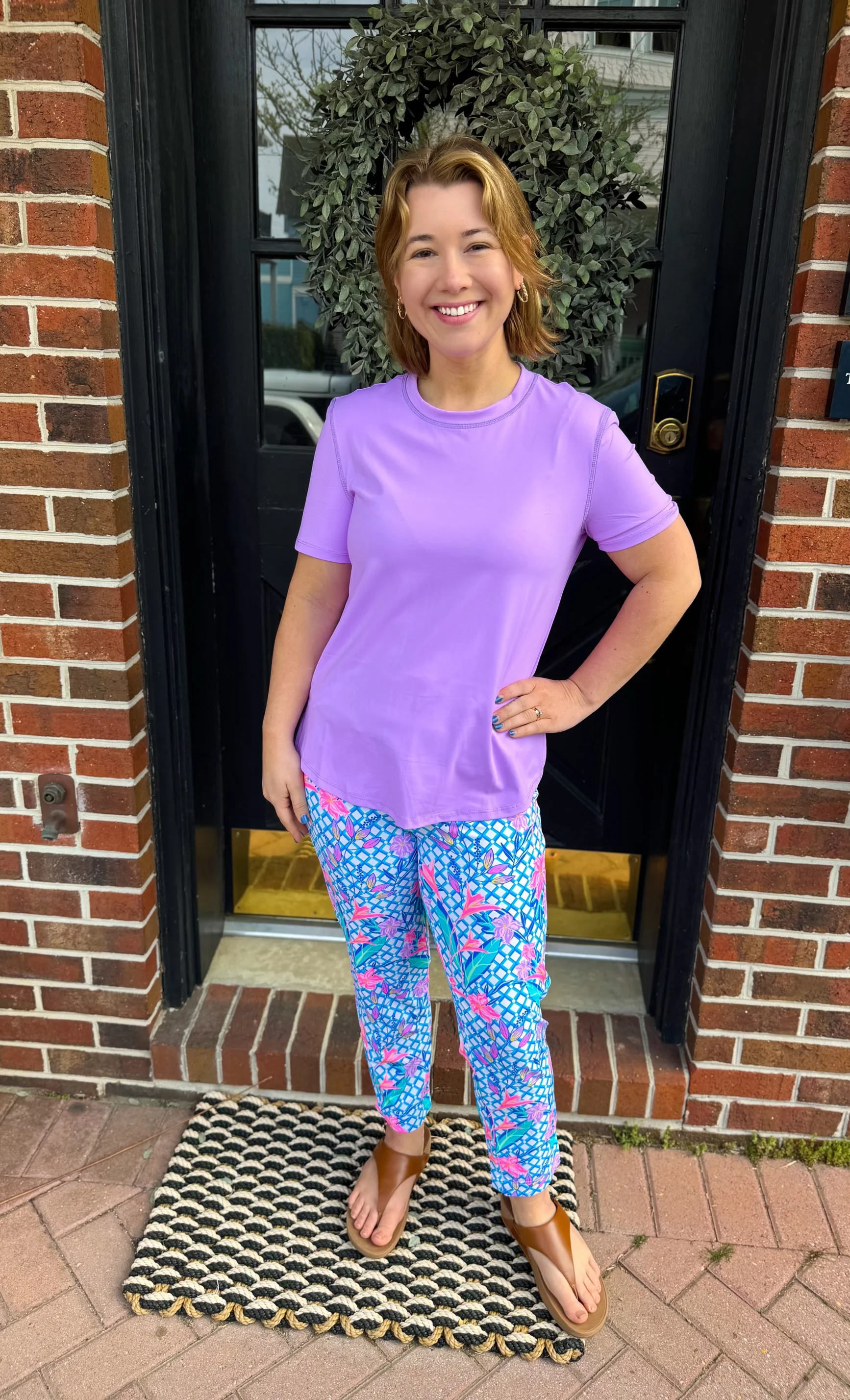 Lulu B Trellis Flower Secret Pocket Capri Legging - Image 10