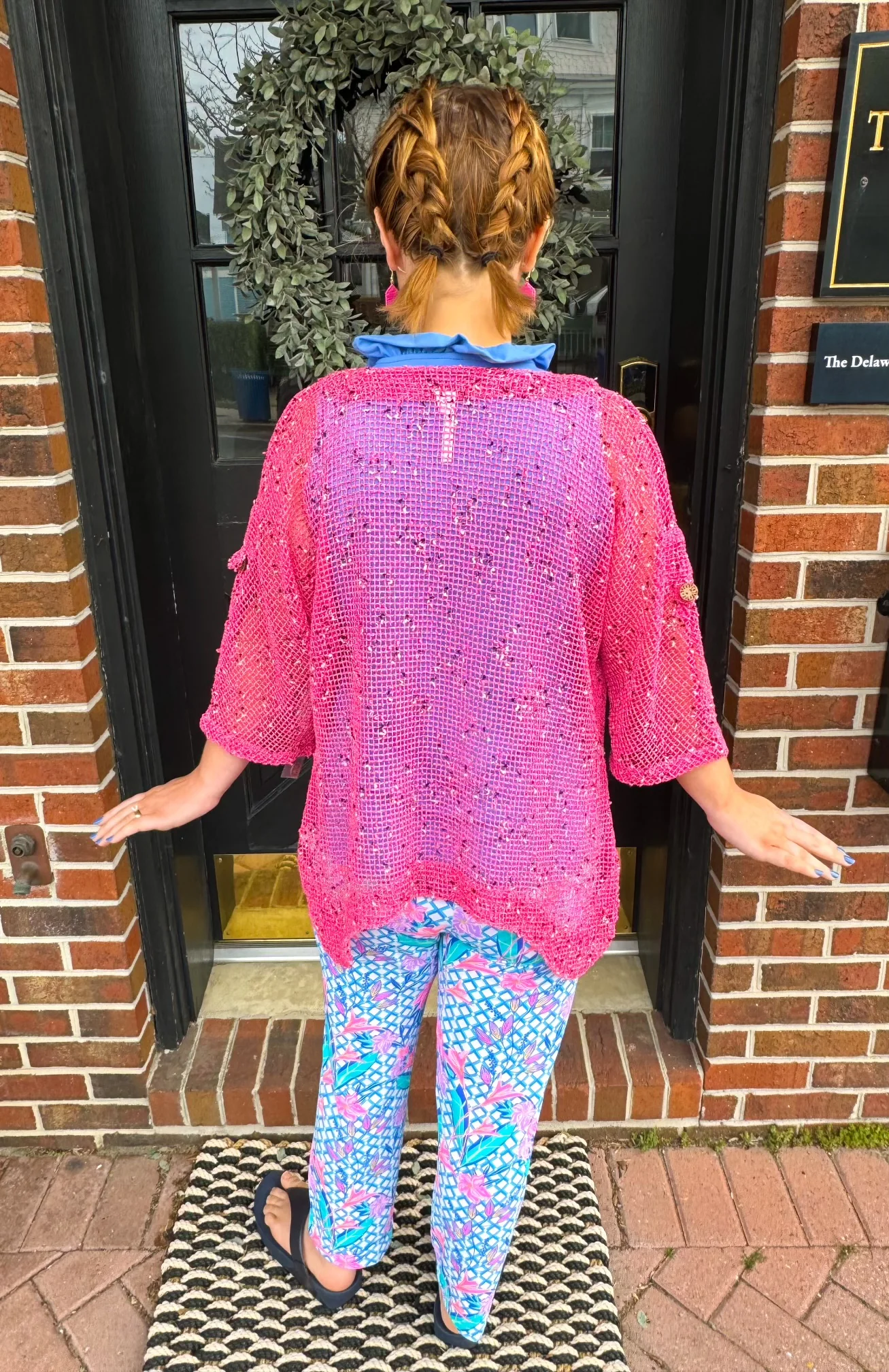 Lulu B Trellis Flower Secret Pocket Capri Legging - Image 8
