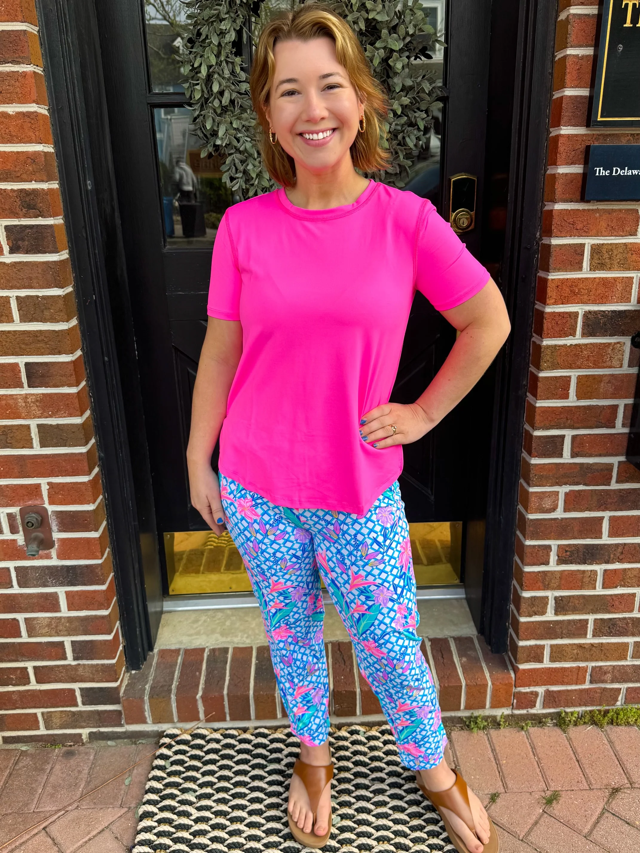 Lulu B Trellis Flower Secret Pocket Capri Legging - Image 9