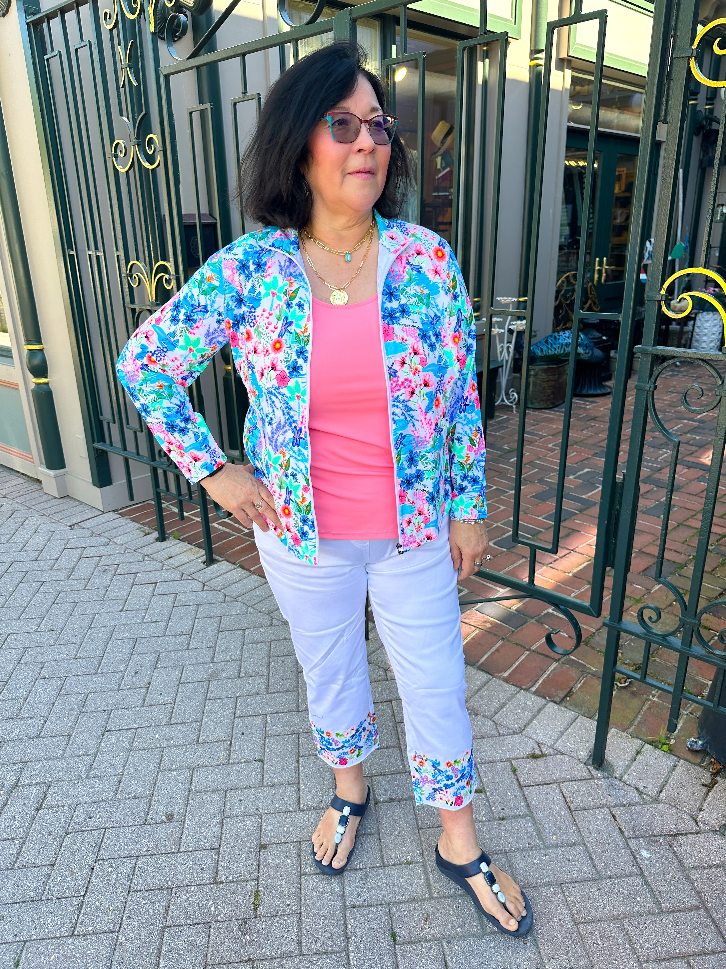Lulu B Tropical Dragonfly Zip Jacket