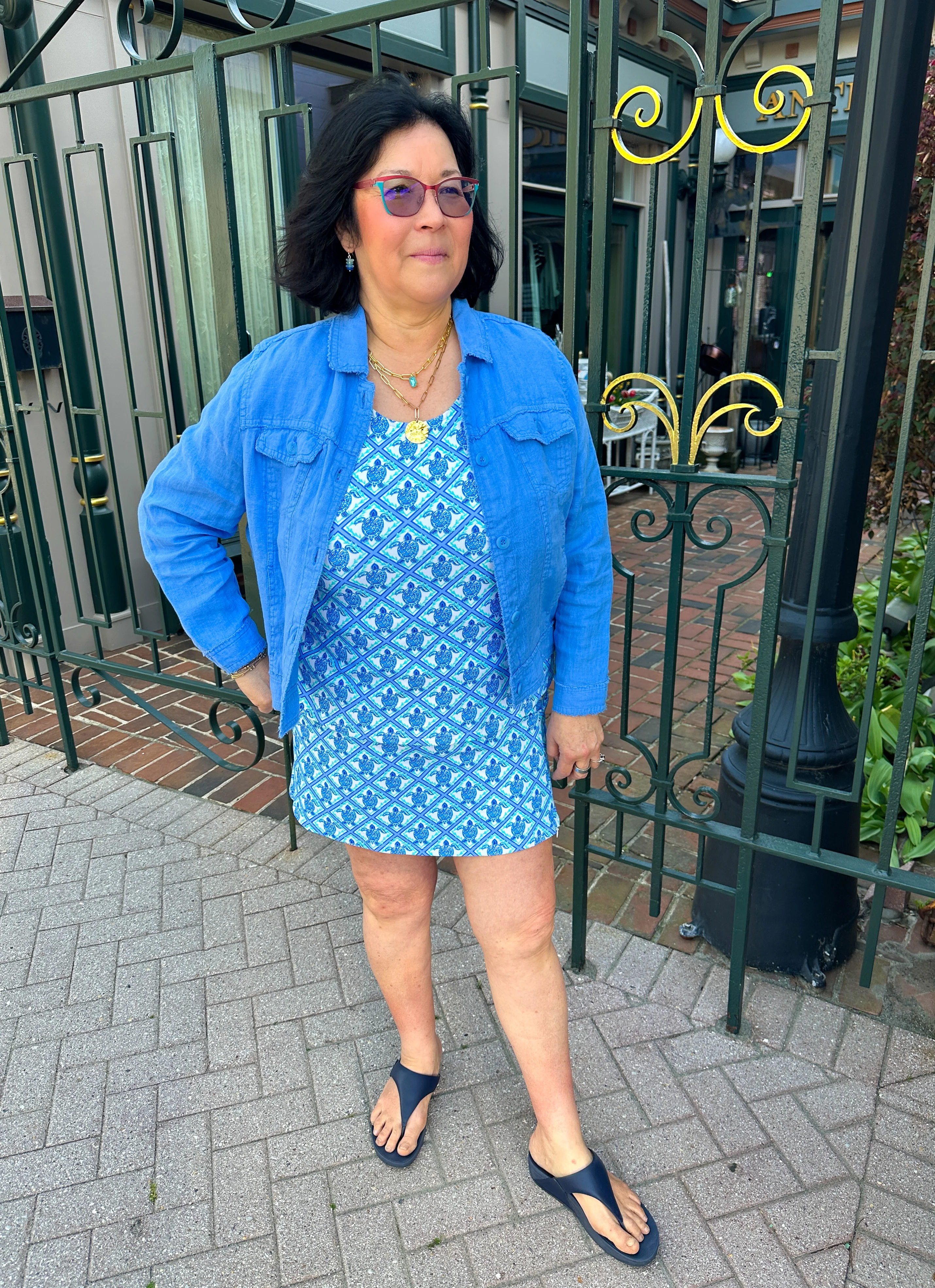 Lulu B Bright Periwinkle Linen Jacket - Image 45