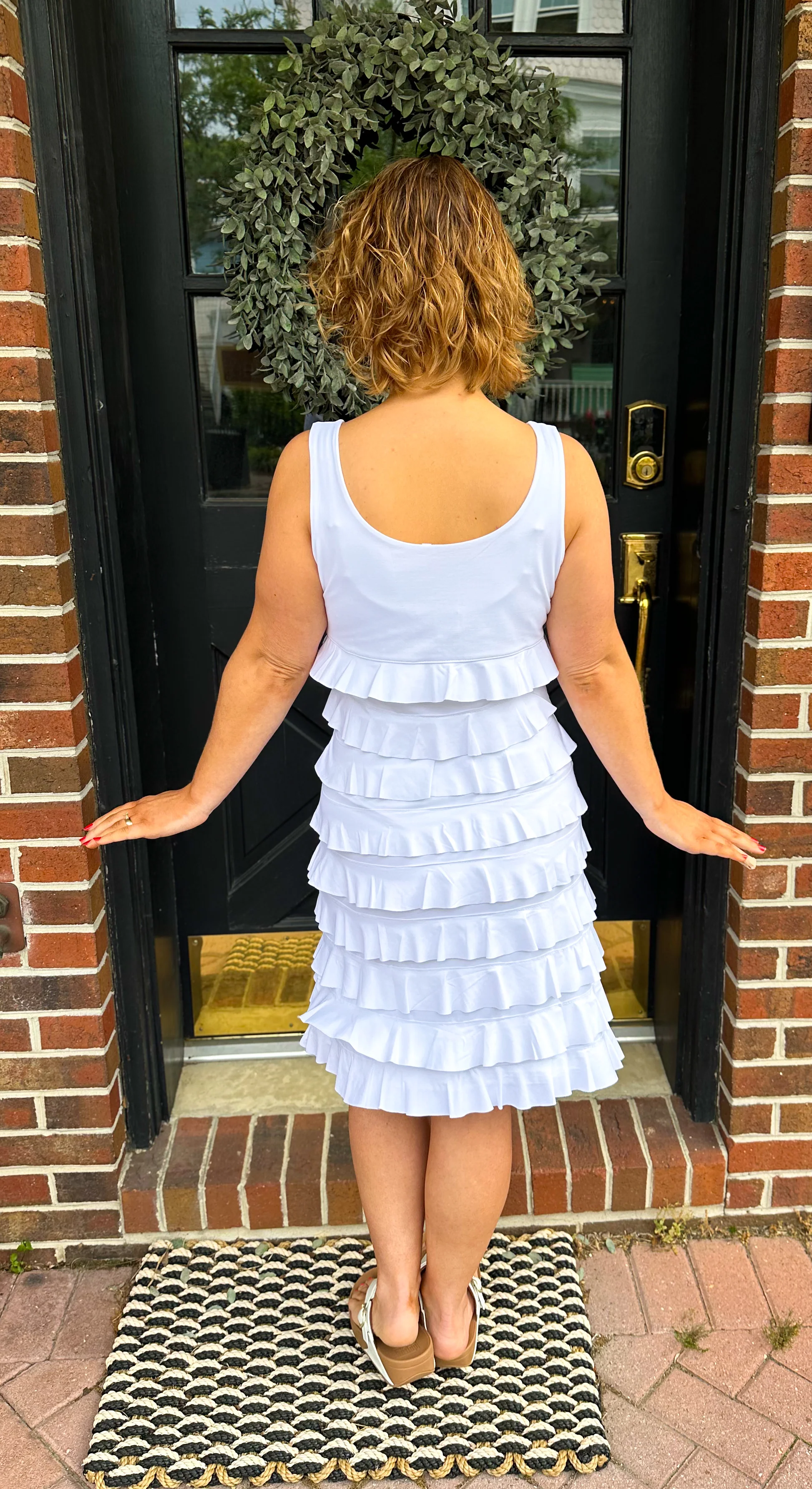 Lulu B White Cha Cha UPF 50+ Ruffle Dress - Image 3