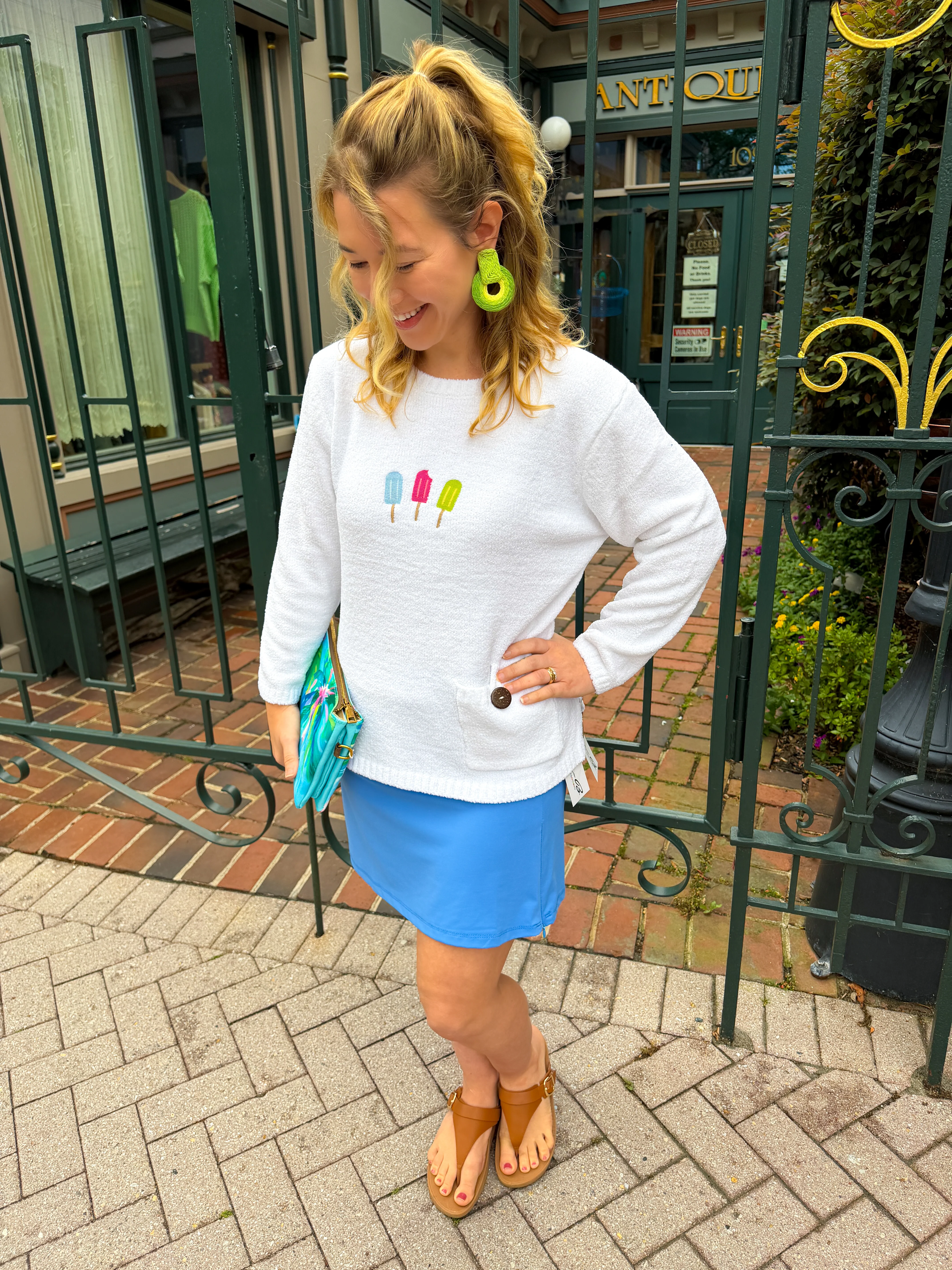 Lulu B Bright Periwinkle UPF 50+ Zip Skort - Image 2
