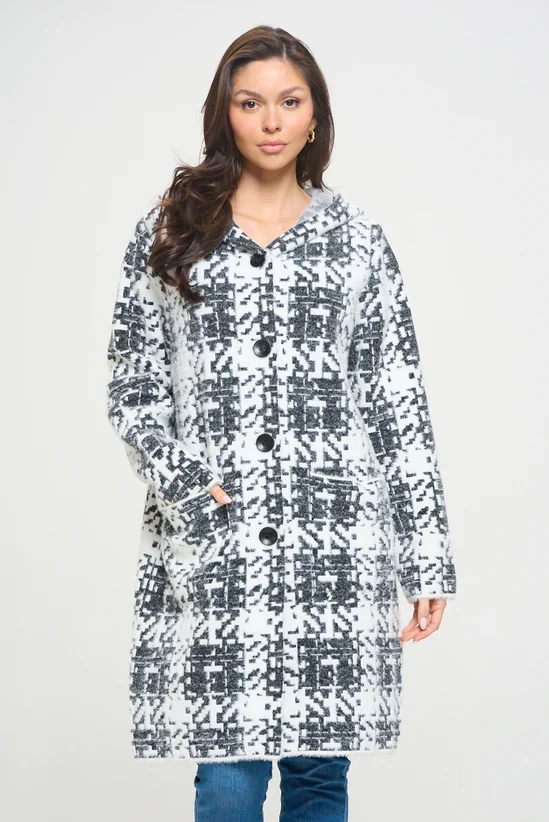 Matrix Plaid Hoodie Coat - Image 8