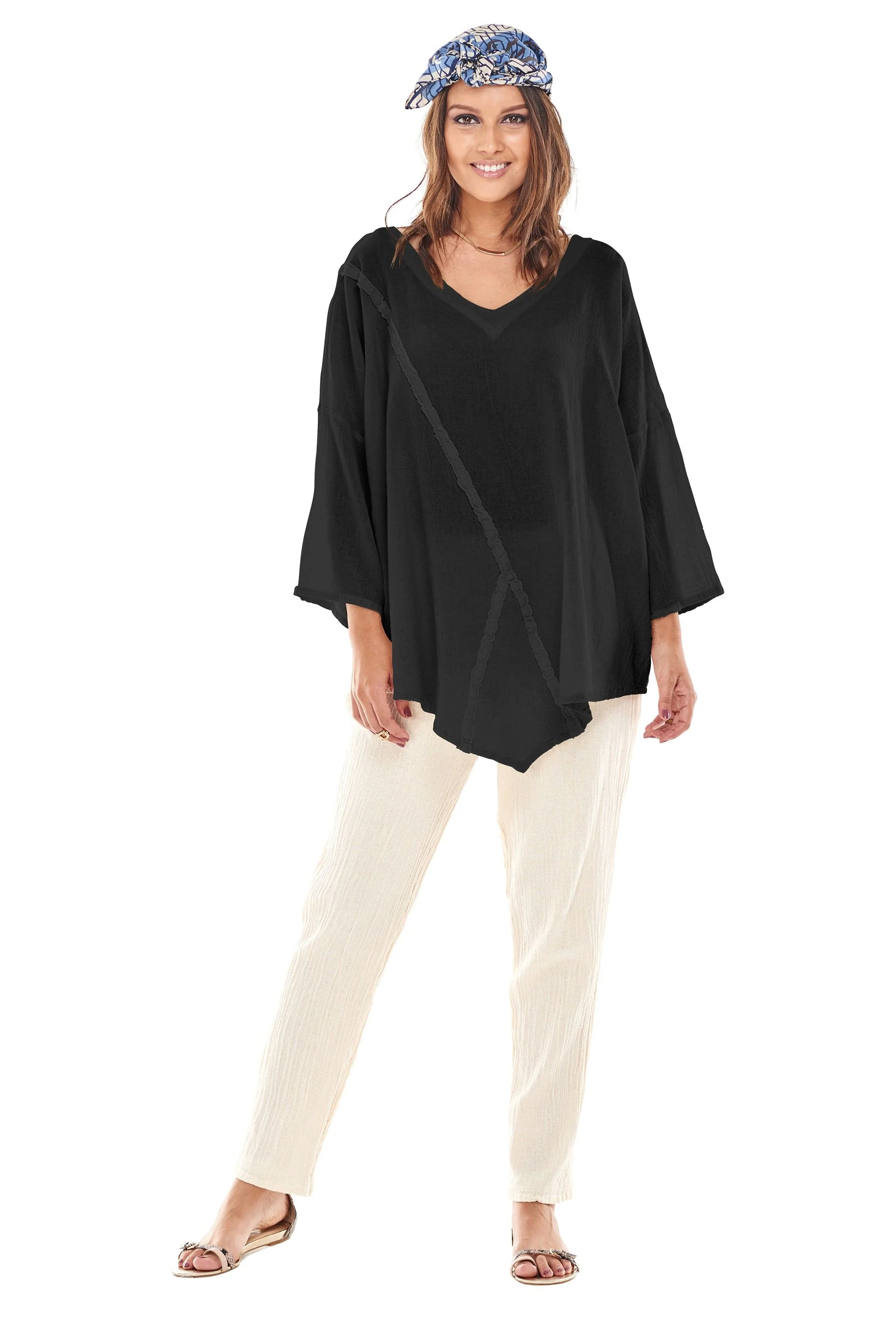 Oh My Gauze Aruba Black Top
