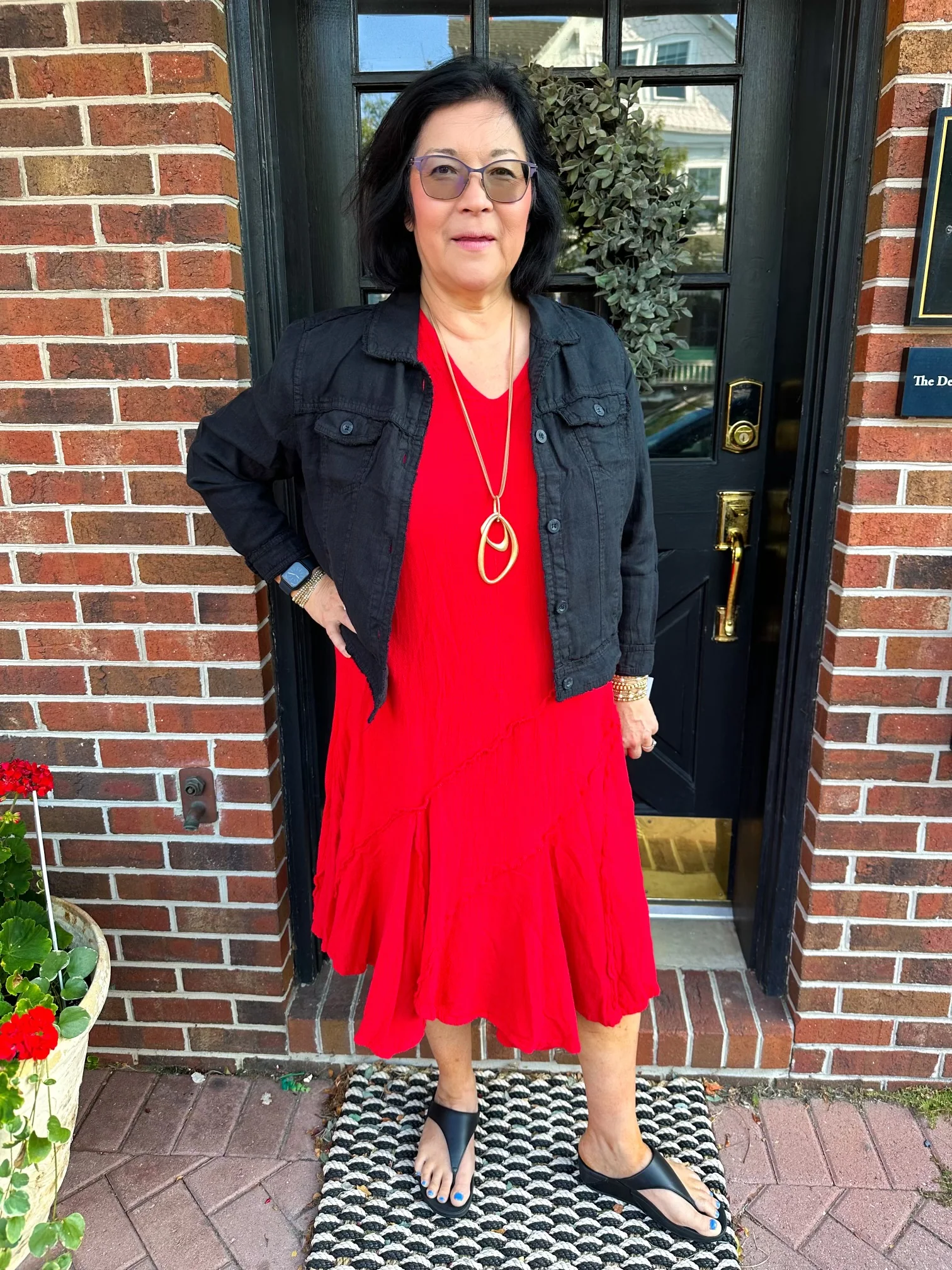 Oh My Gauze Tabasco Dress Crimson - Image 4