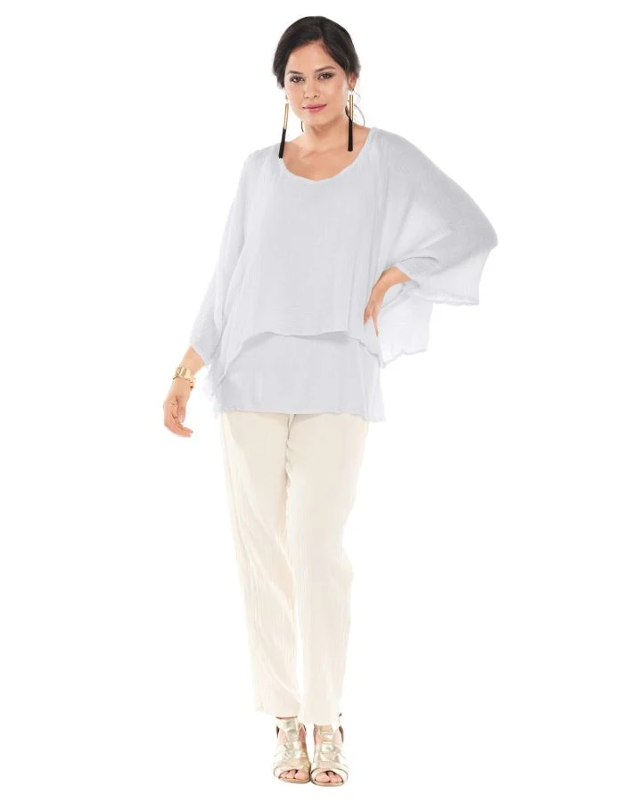 Oh My Gauze Twins Top Snow - Image 2