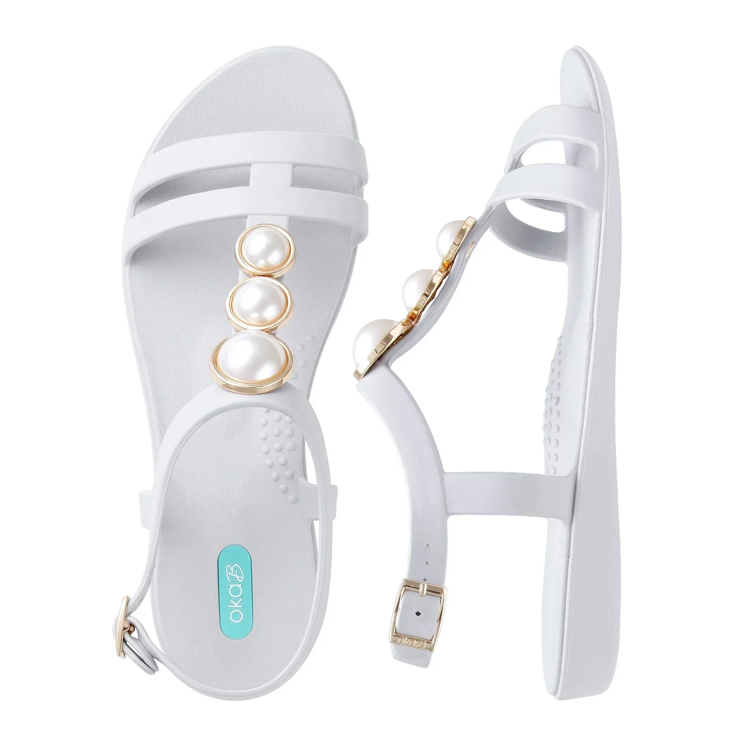 OkaB Marguerite Sandals Pebble - Image 4