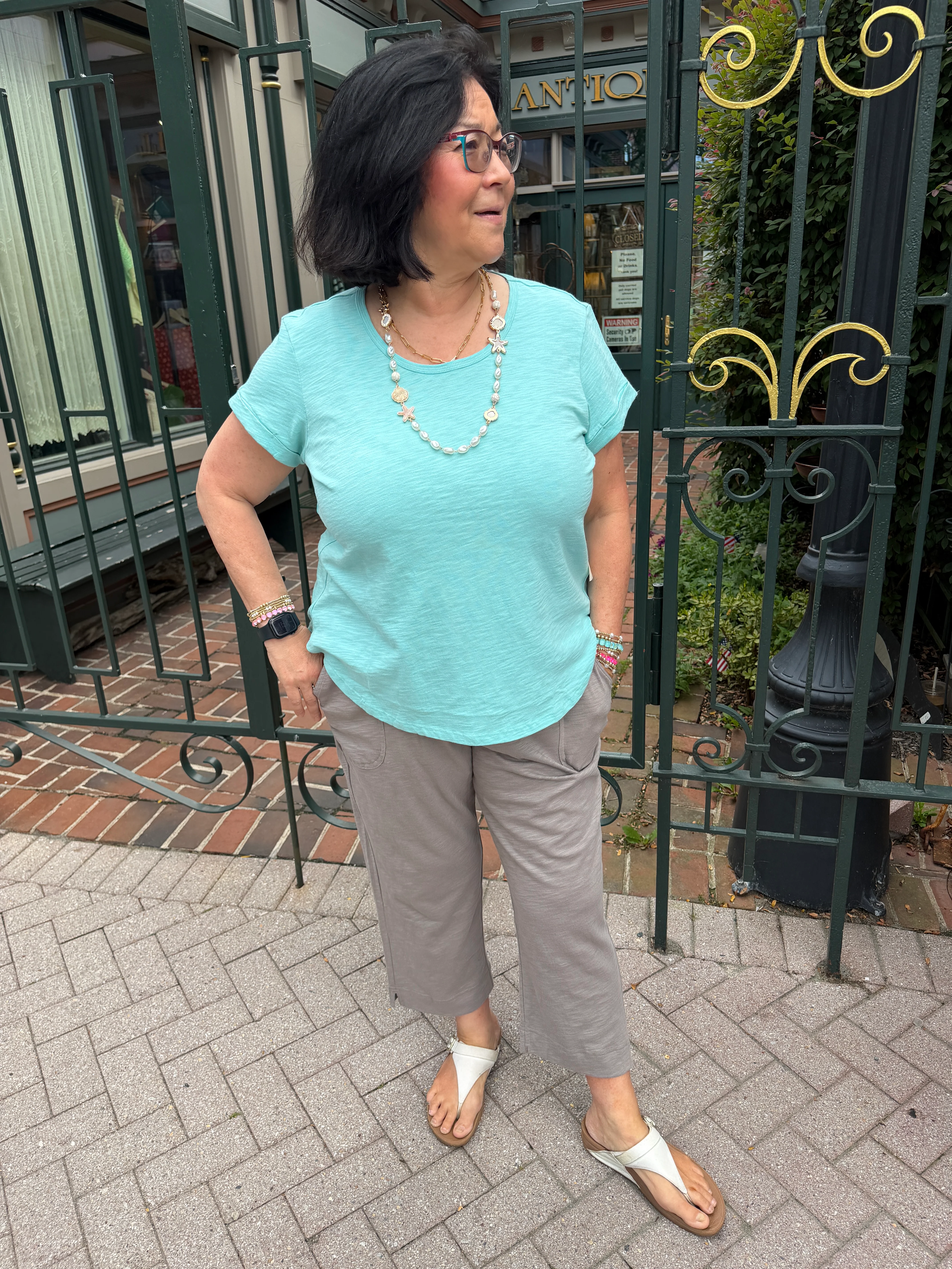 Escape by Habitat Mint Cuff Sleeve Tee - Image 2