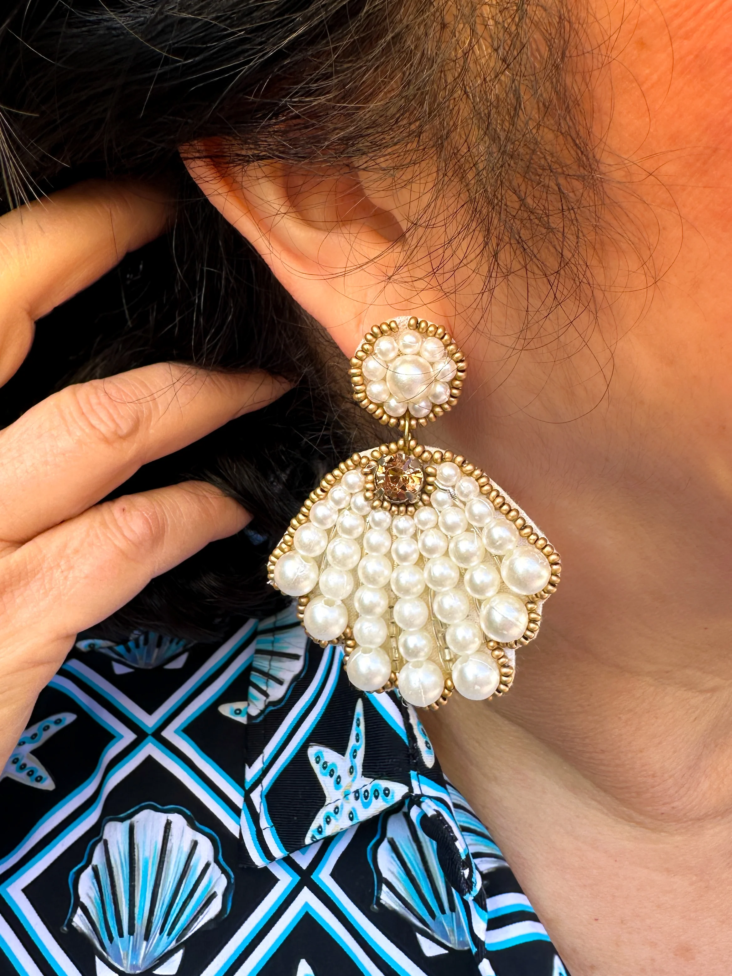 Pearl Shell Earrings - Image 3