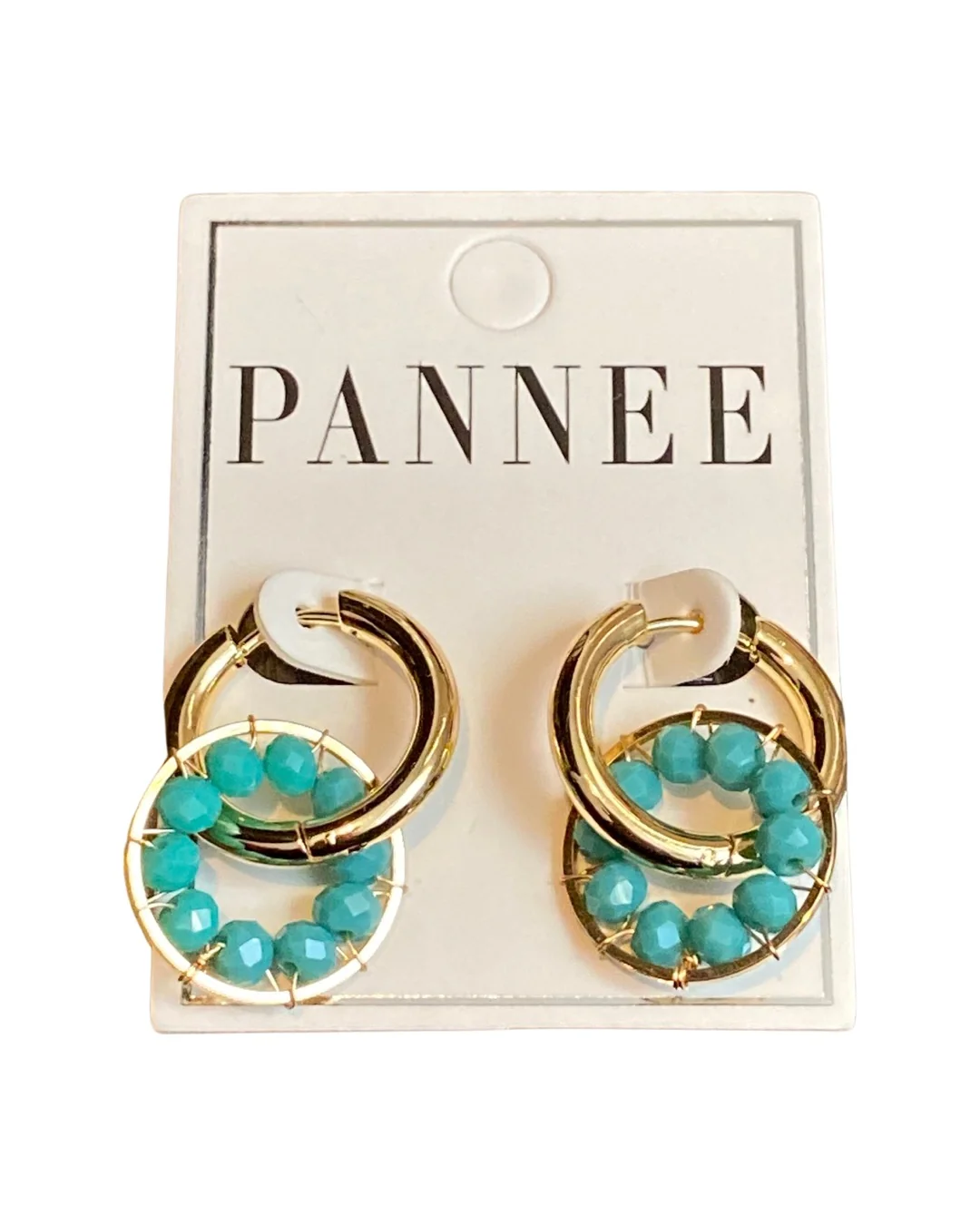 Seafoam Beaded Double Circle Earring - Image 3