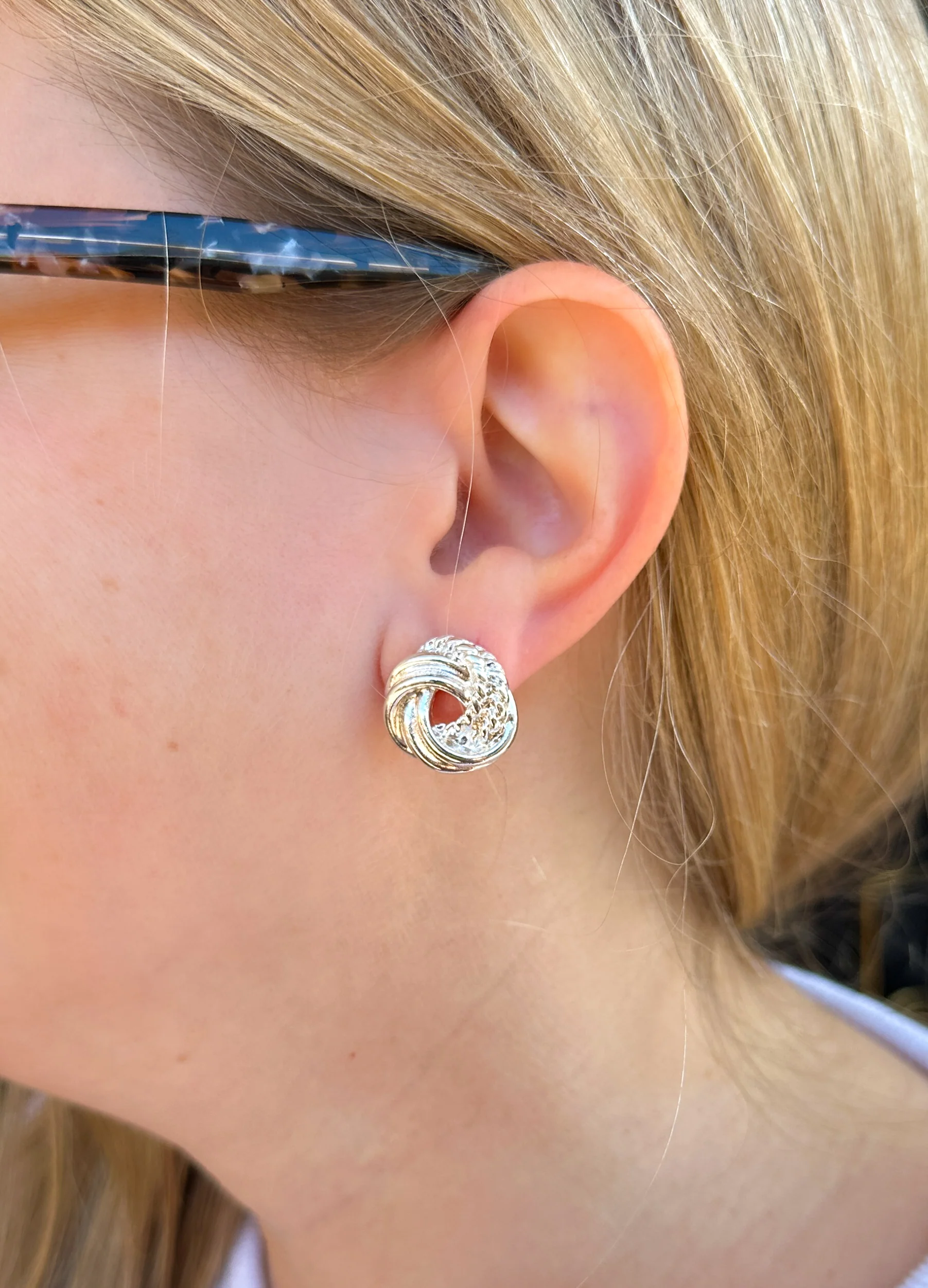 Silver Knot Stud Earring - Image 7