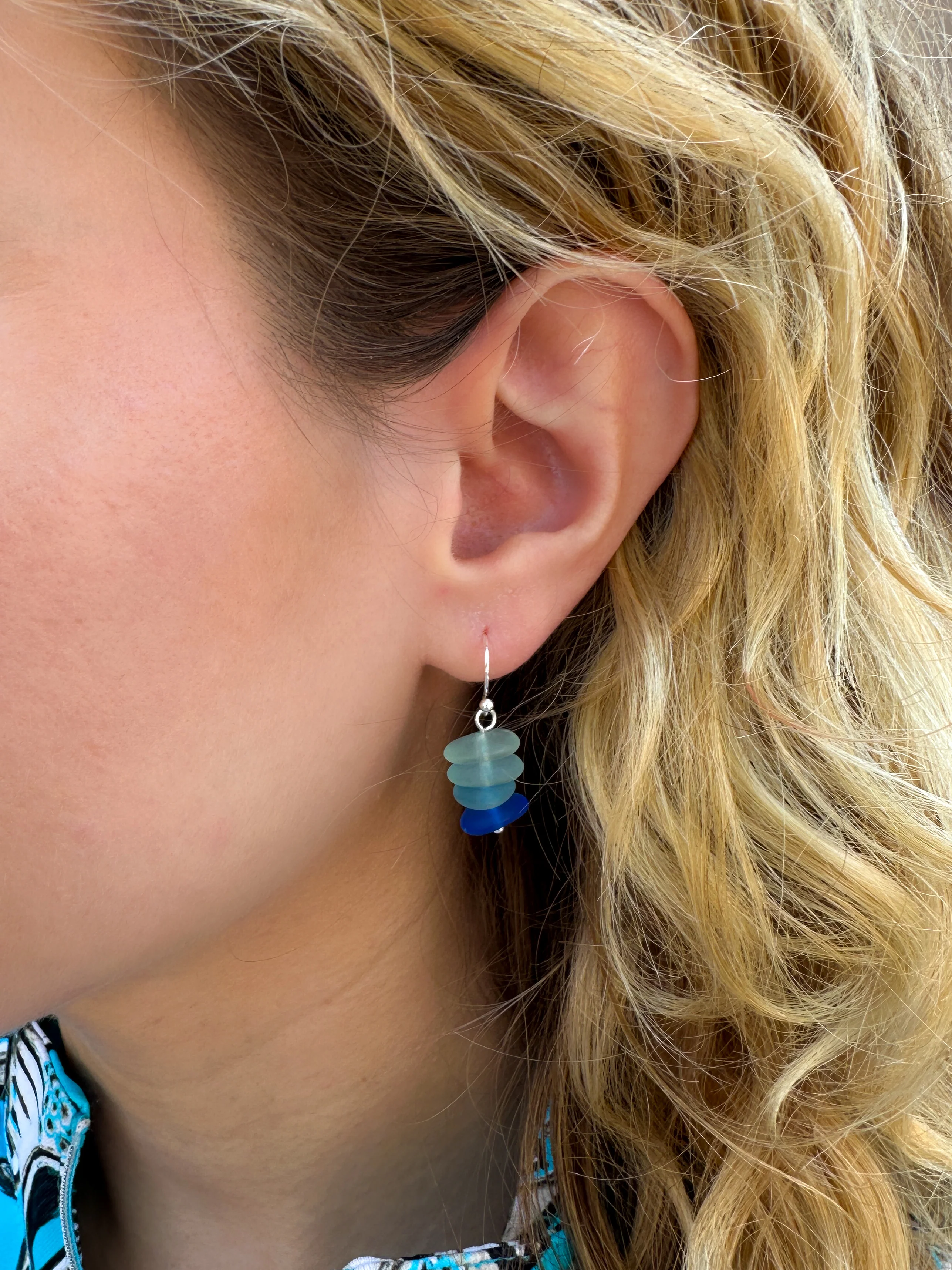 Simple Seaglass Earrings - Image 3