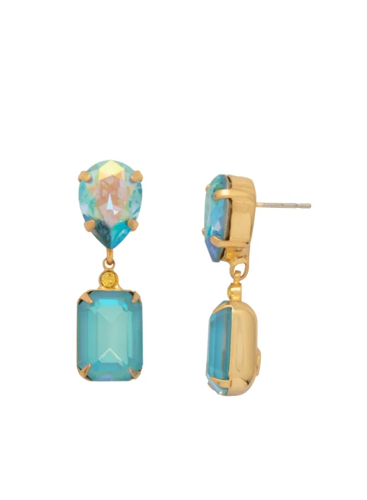 Sorrelli Coastal Dreams Emerald Pear Dangle Earrings - Image 3