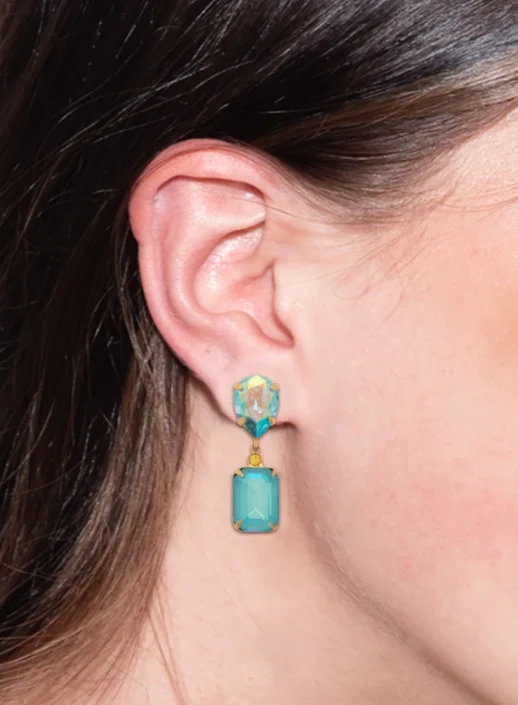 Sorrelli Coastal Dreams Emerald Pear Dangle Earrings - Image 4