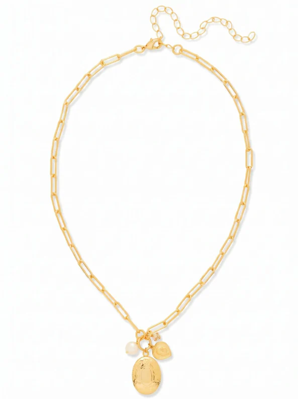 Sorrelli Silk Rose Locket Pendant Necklace