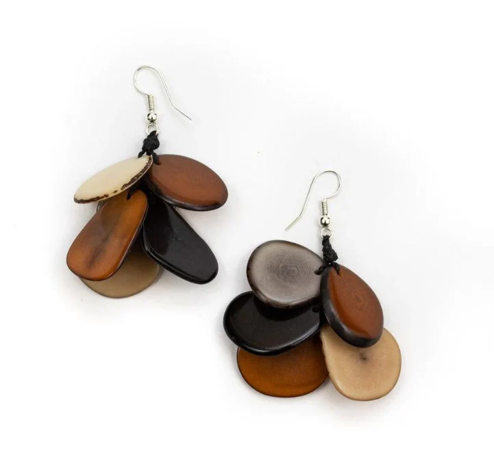 Tagua Combo Mariposa Earrings Onyx Combo