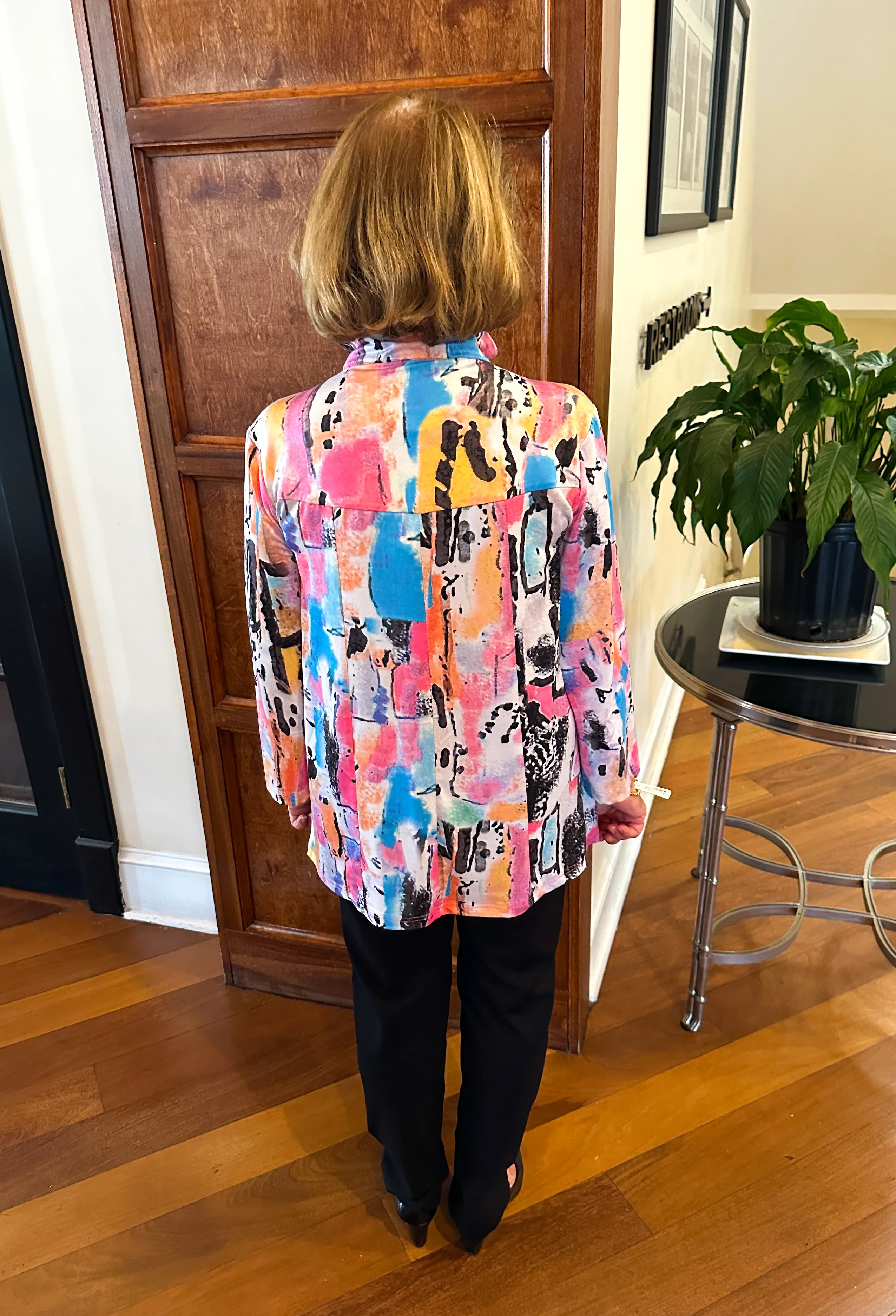 Tango Mango Abstract Energy Wire Collar Swing Top - Image 3