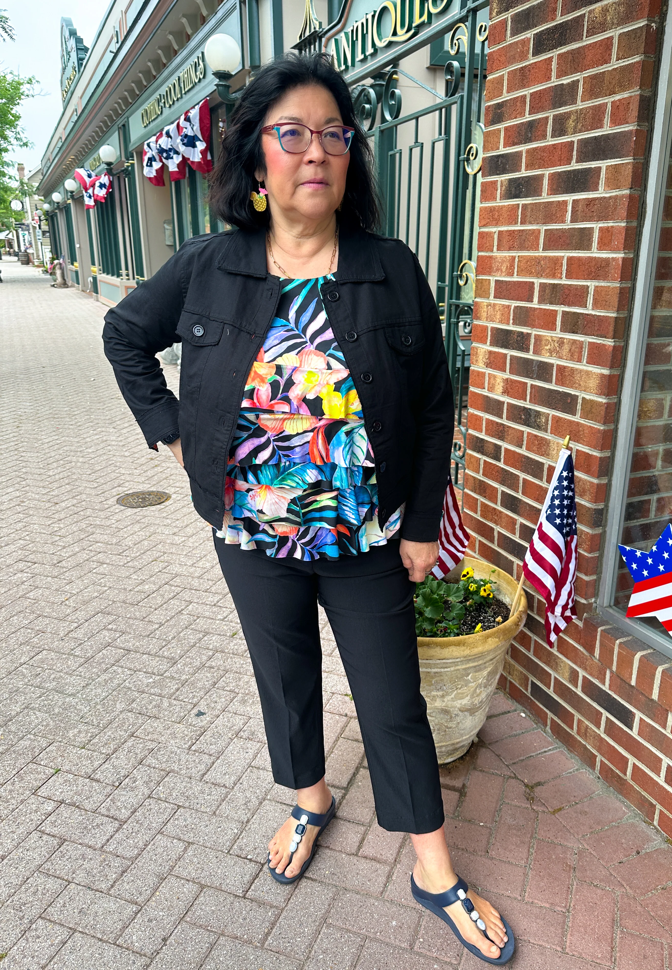 Tango Mango Tropical Floral Print Cha Cha Top - Image 8