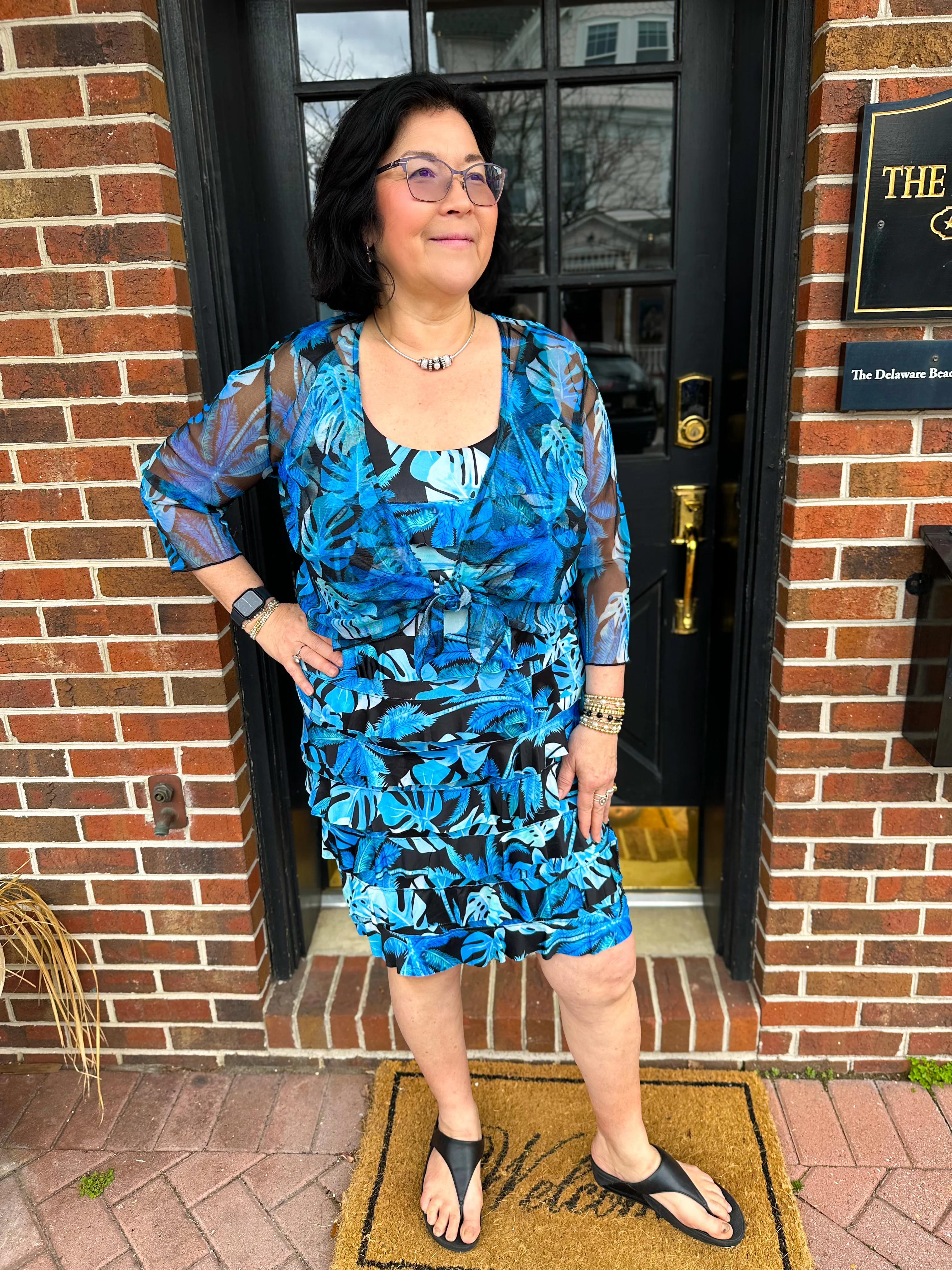 Tango Mango Sheer Mesh Blue Paradise Bolero - Image 4