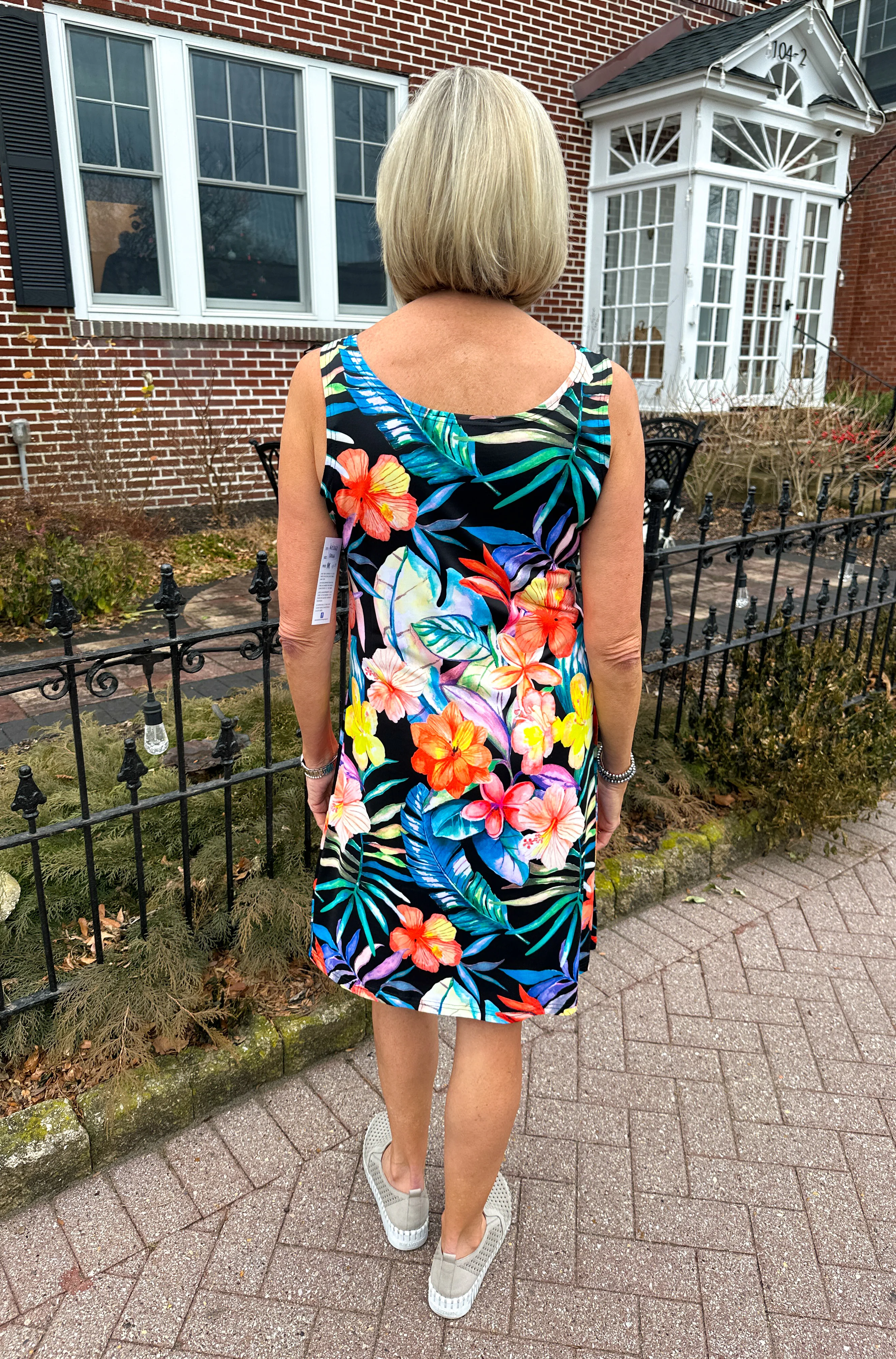 Tango Mango Women's Tropical Floral UPF 50+ Sleeveless Dress - Image 7