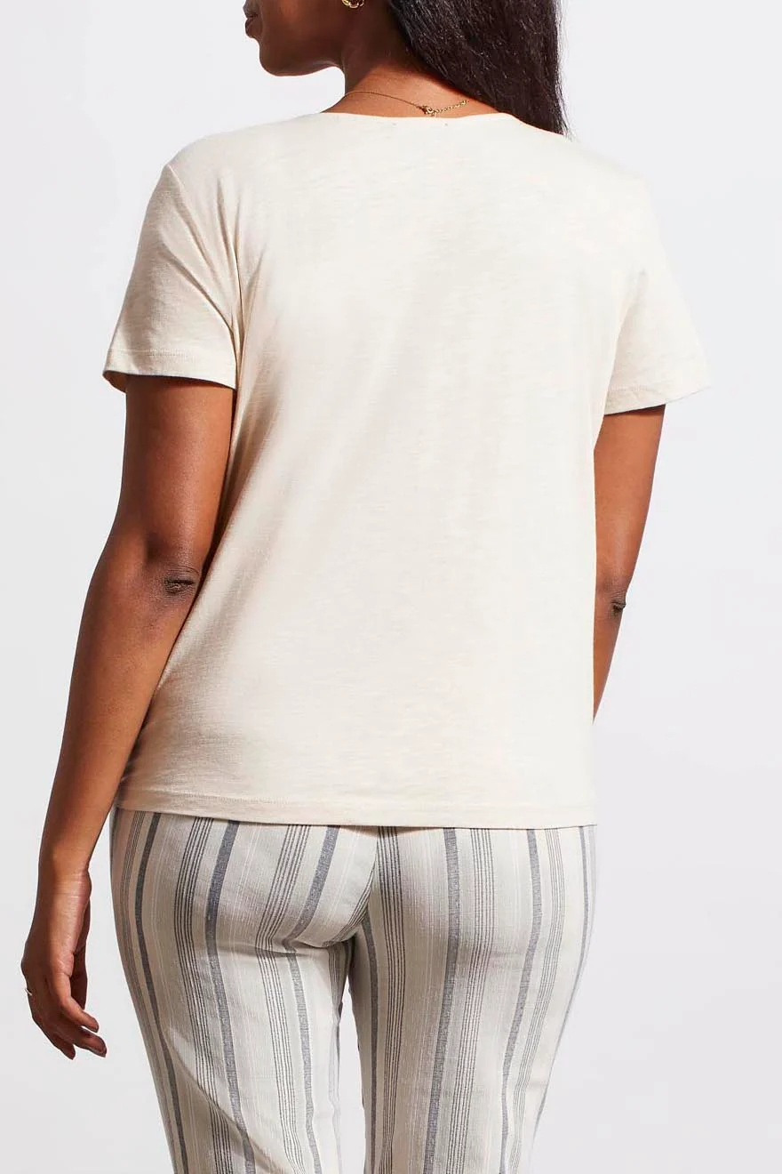 Tribal Jeans Frenchoak Button Knot-Hem Top - Image 3