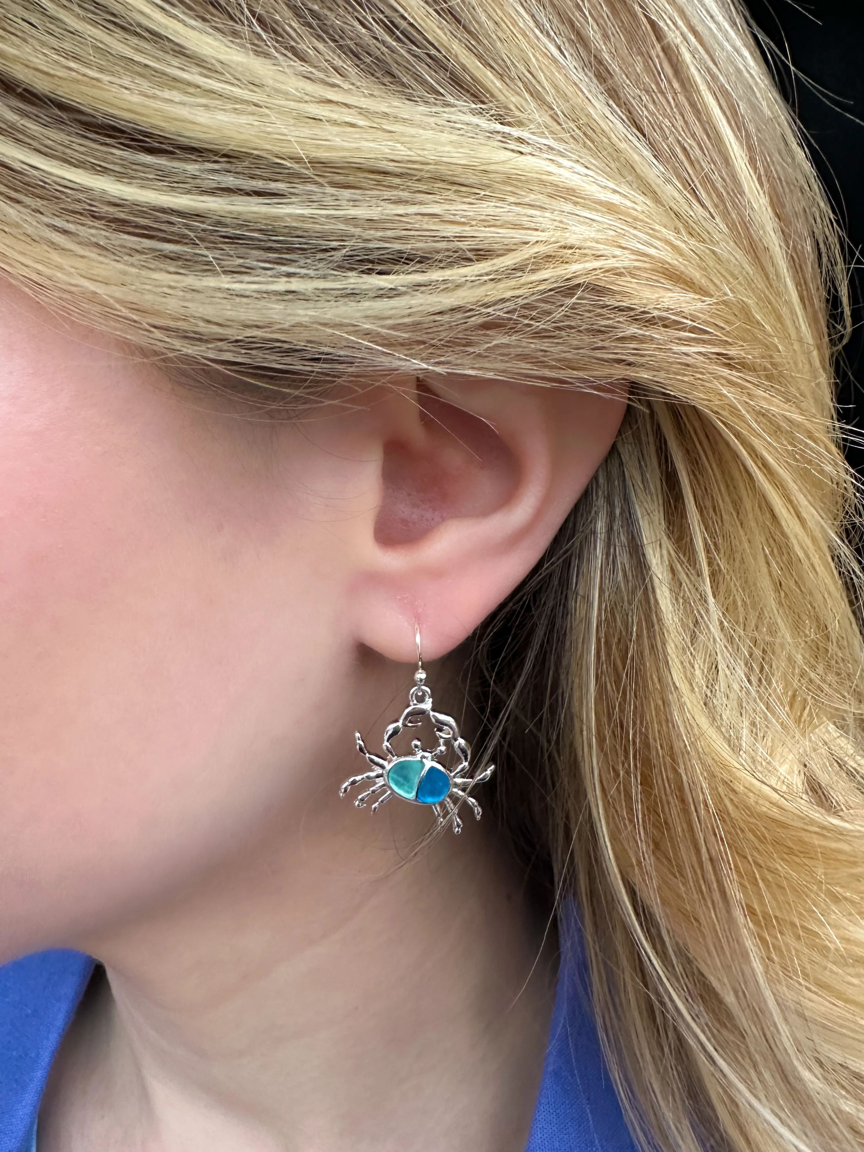 Two Blue Crab Earrings - Image 7