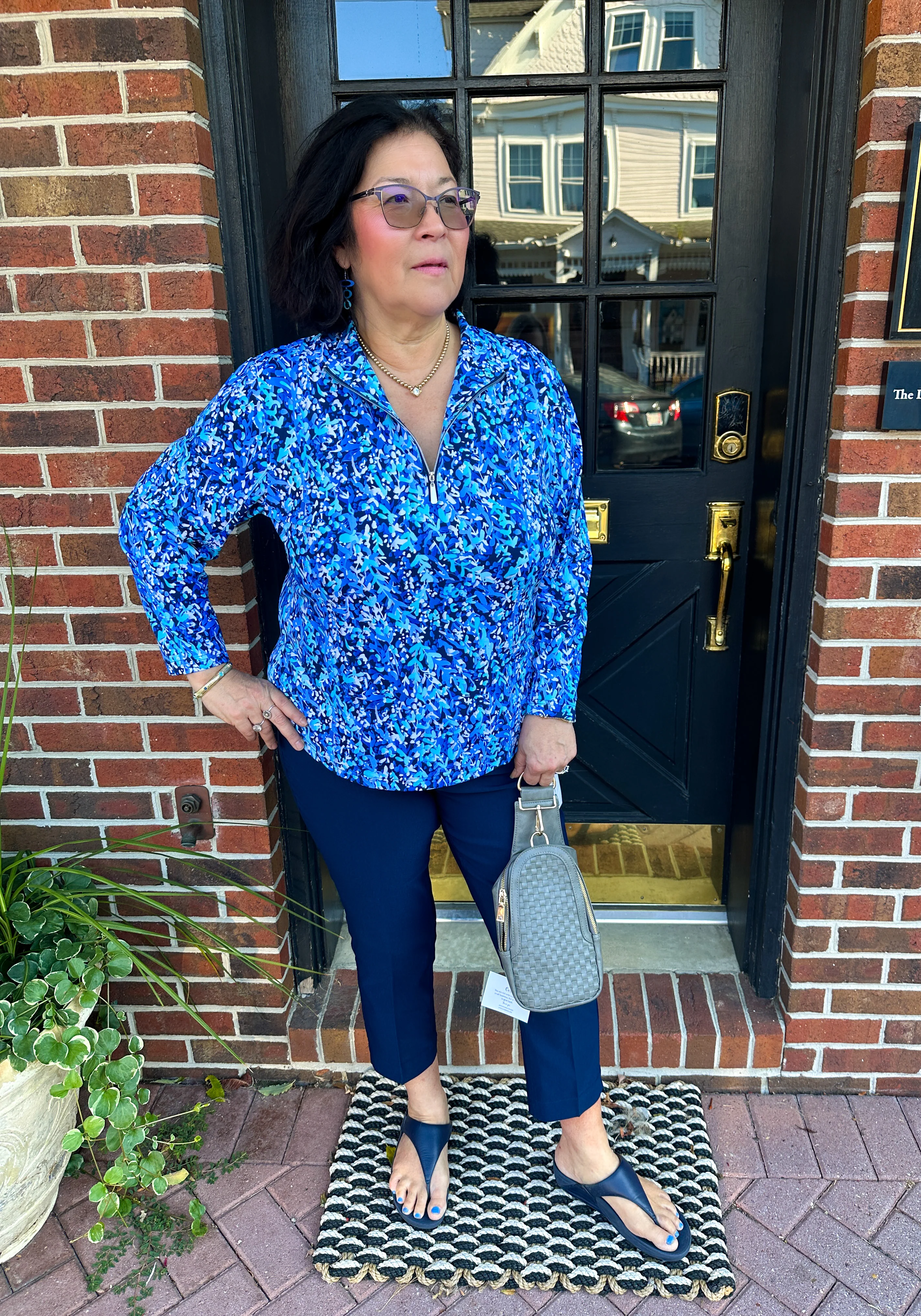 Bangladine by Lulu B Navy Contemporary Capris - Image 17