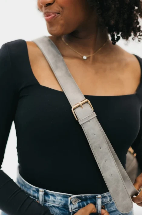 Waverly Woven Sling Bag Gray - Image 18