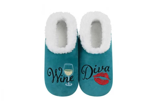 Wine Diva Snoozies Slippers